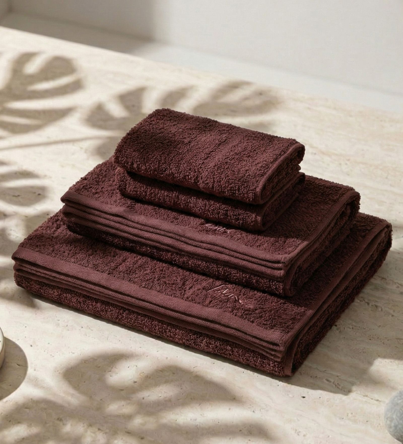 Brown 100% Cotton 380 Gsm Bath Towel 4 Pc