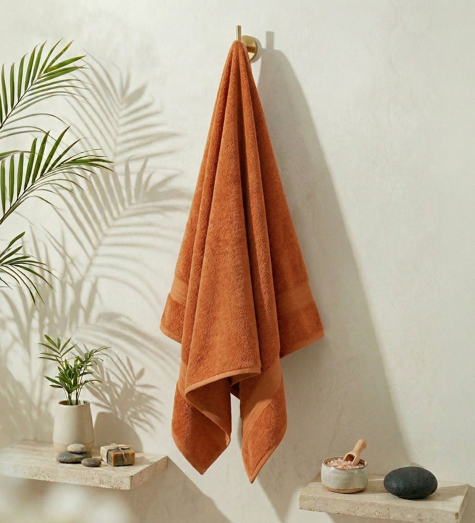 Brown 100% Cotton 380 Gsm Bath Towel
