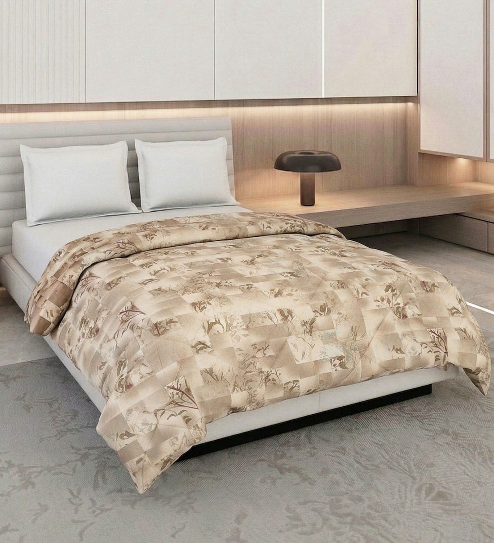 Brown 100% COTTON Solid 105 GSM King Bed Comforter