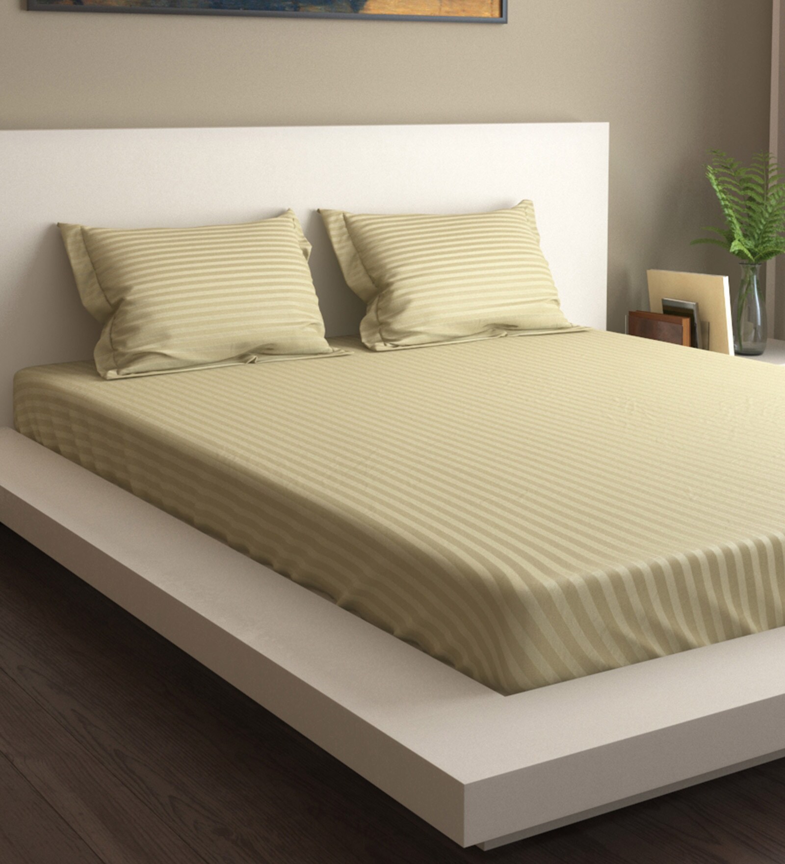 Sateen 100% Cotton 400TC King Size Bedsheet with 2 Pillow Covers