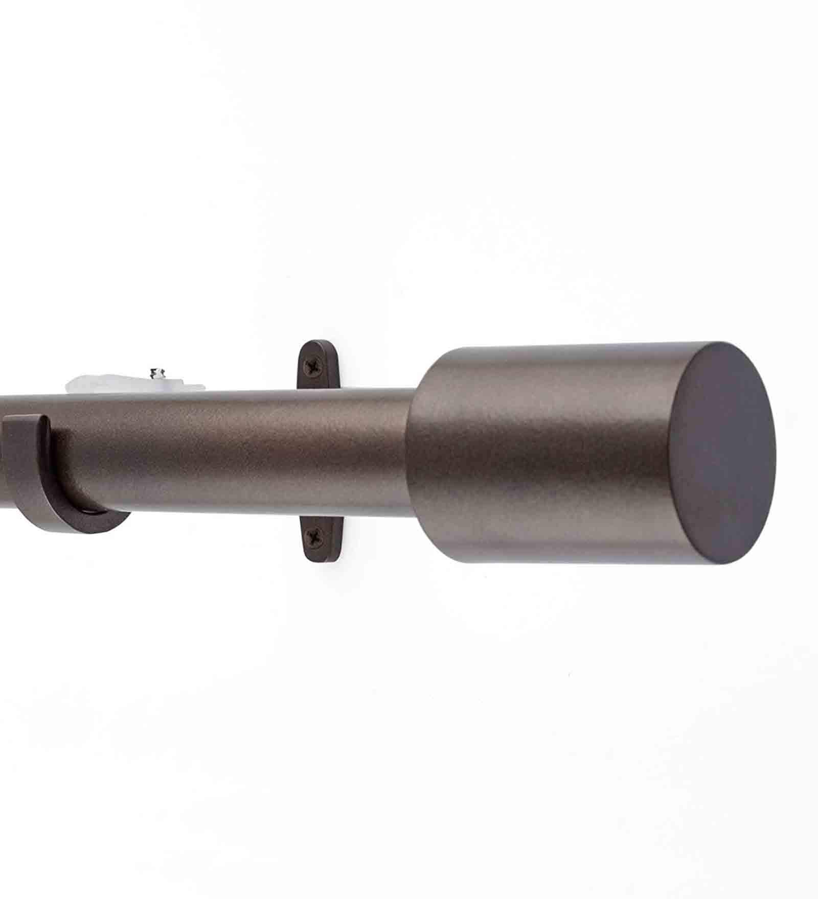 Brown 36 Inch expandable to 66 Inch Iron Curtain Rod with Bracket