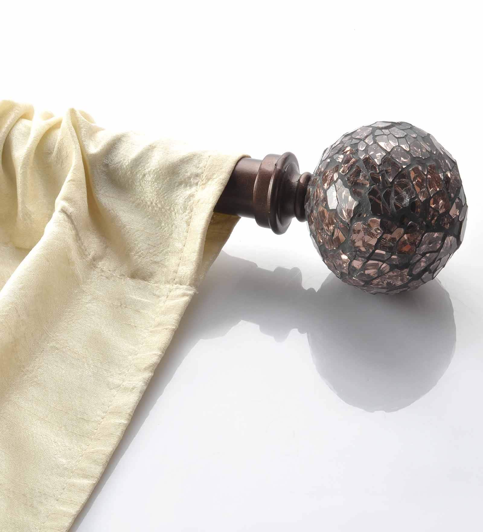 Brown Iron Curtain Rod (36 -66 Inches) With Bracket