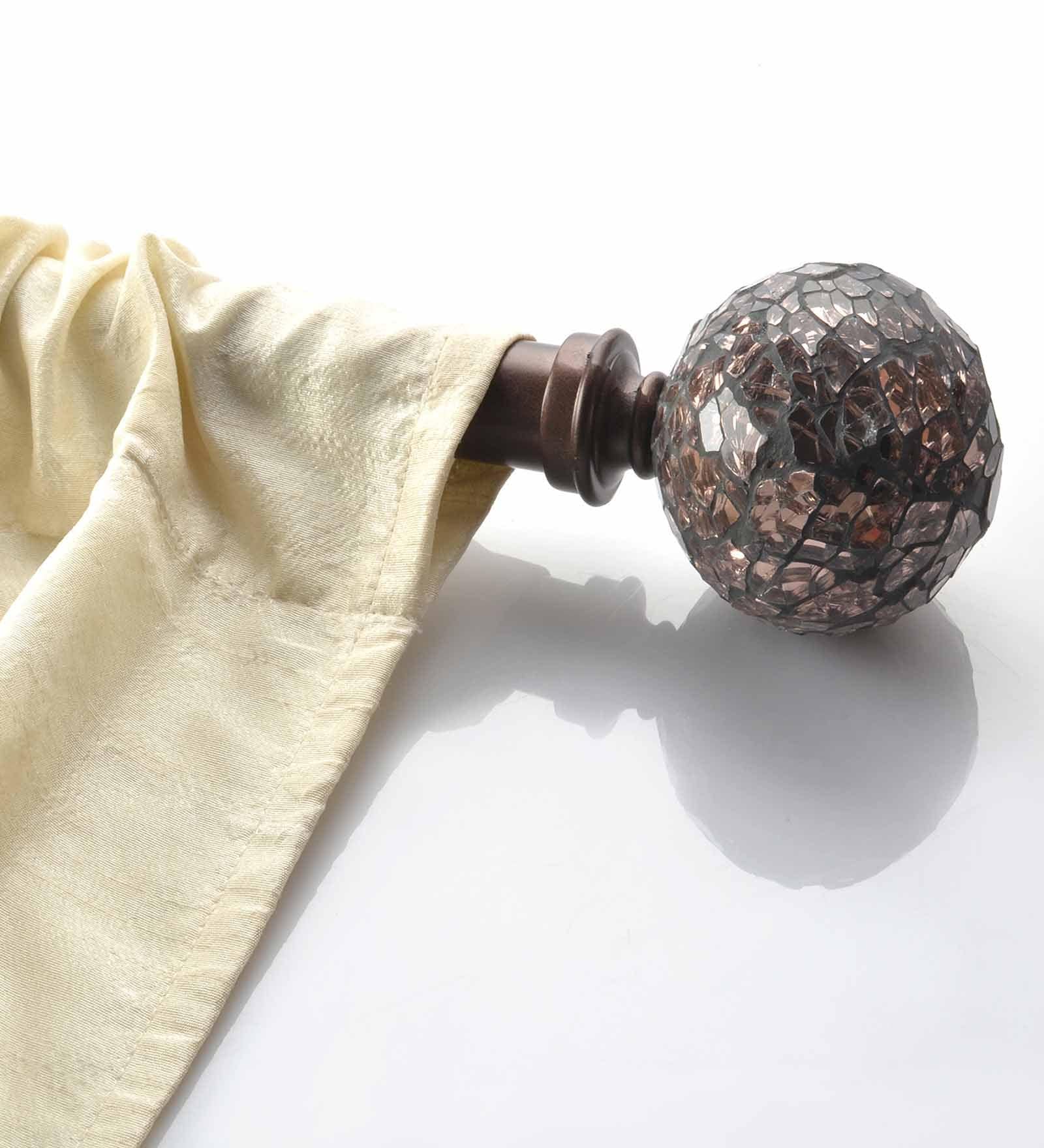 Brown Iron Curtain Rod (52-144 Inch) With Bracket
