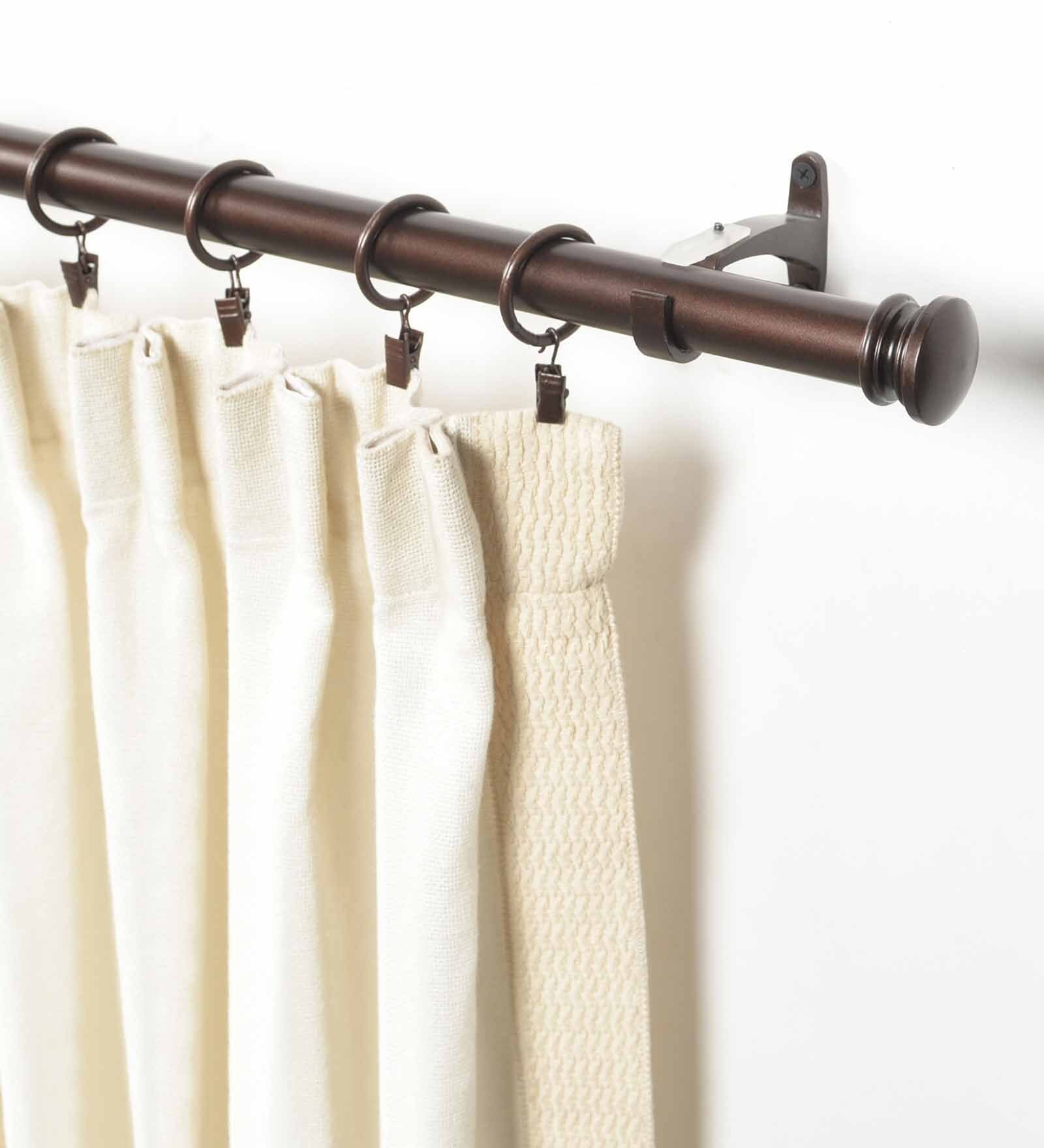 Brown Iron Curtain Rod (52-144 Inches) With Brackets