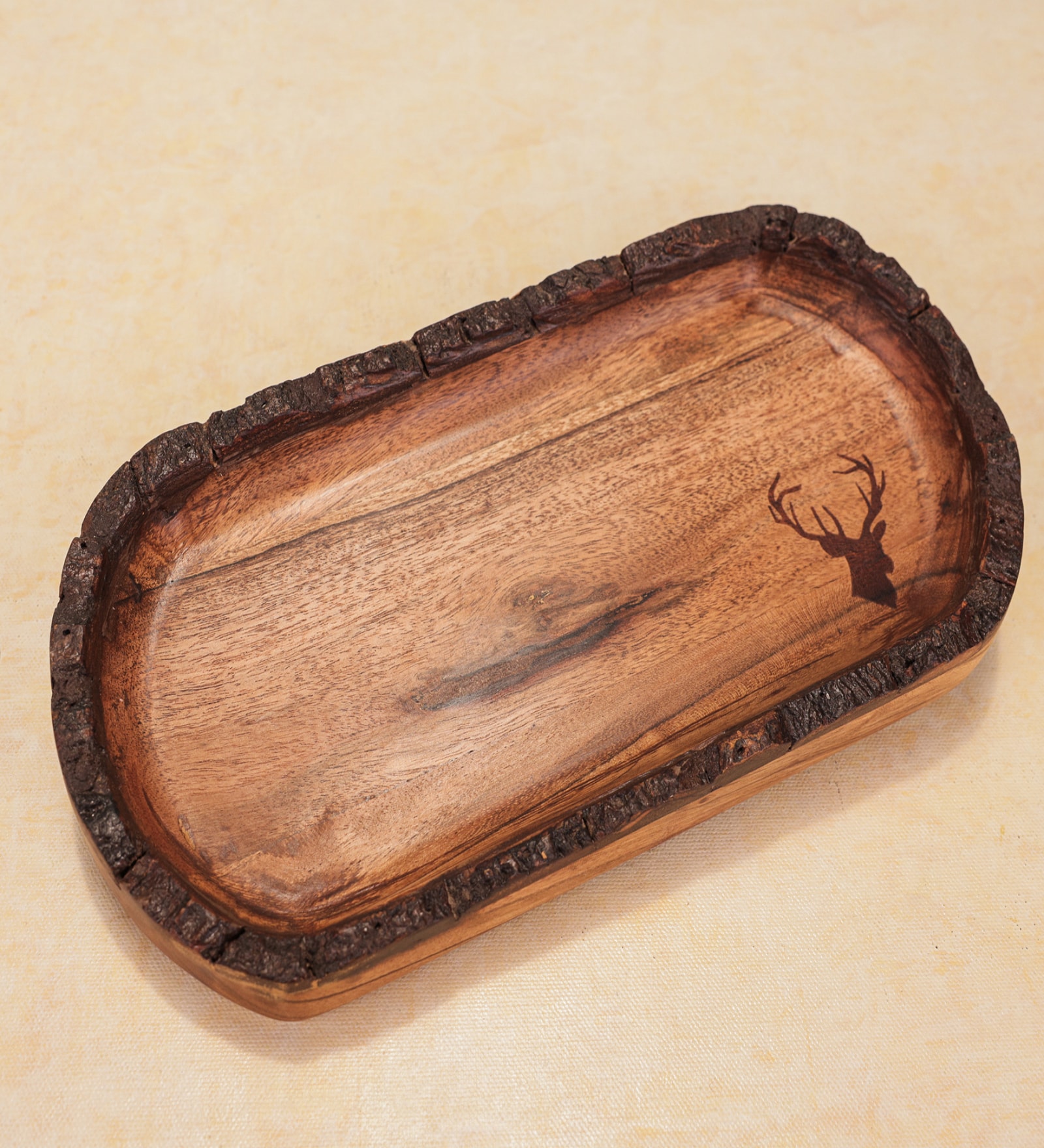 Brown Acacia Wood  Serving Tray