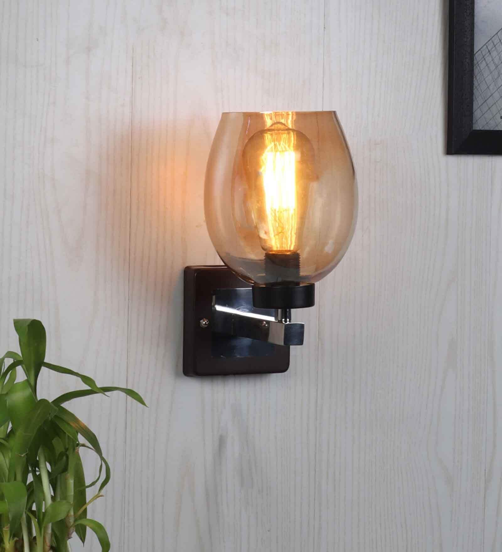 Brown And Silver Iron Wall Lights