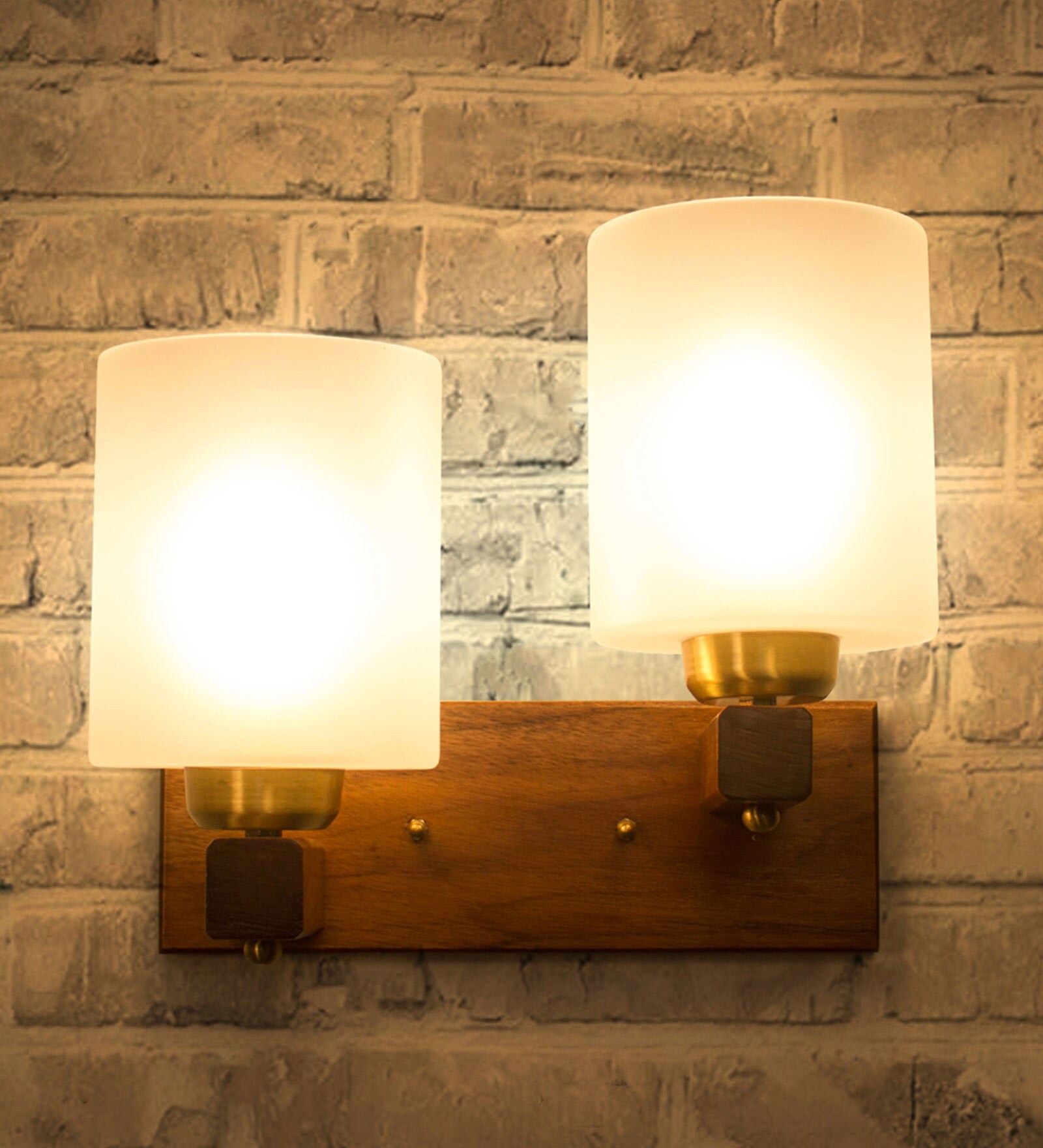 Daffodil Brown Wood Wall Sconces
