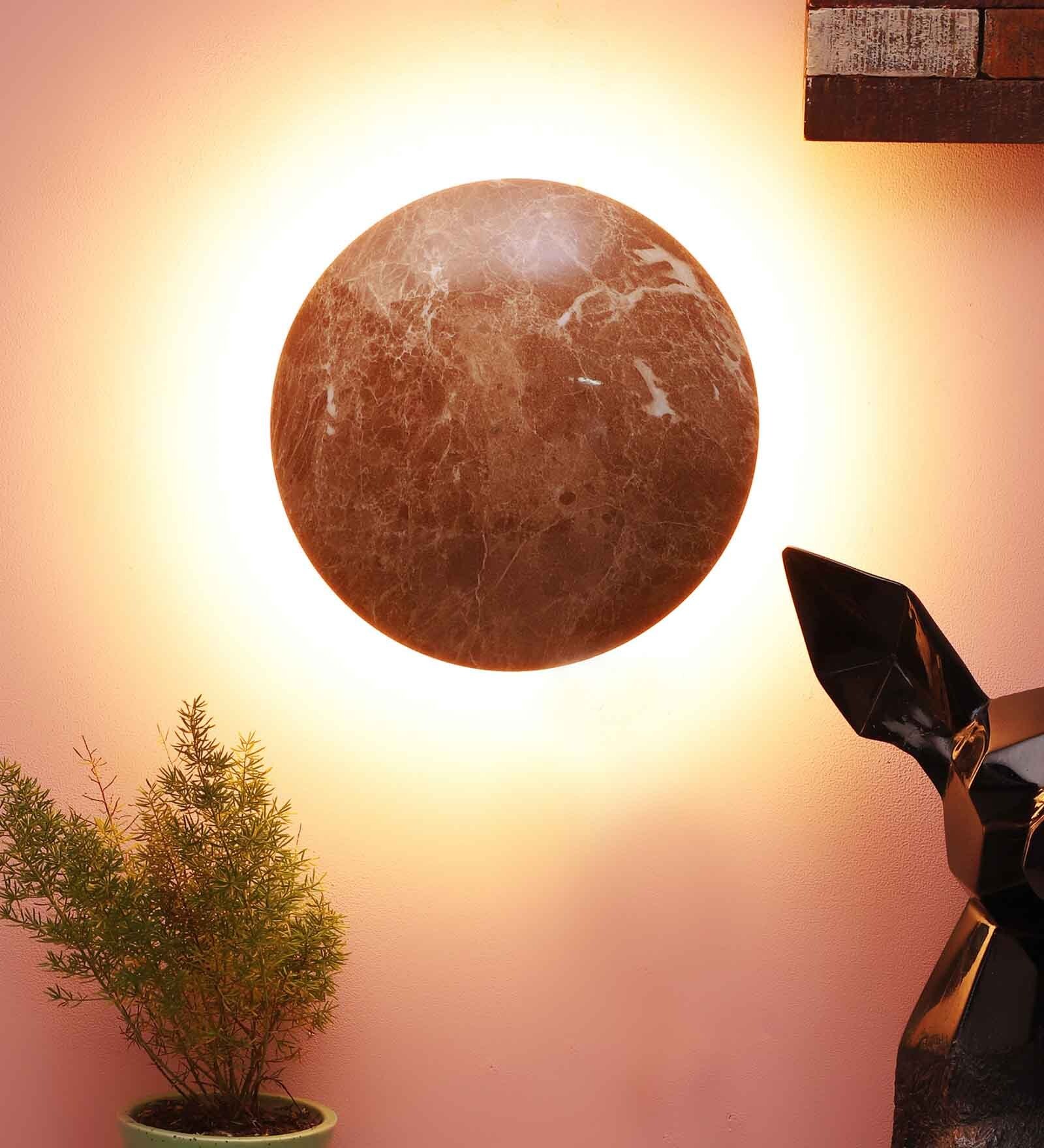 Calathus Metal LED Wall Flush Mount Light (Brown)