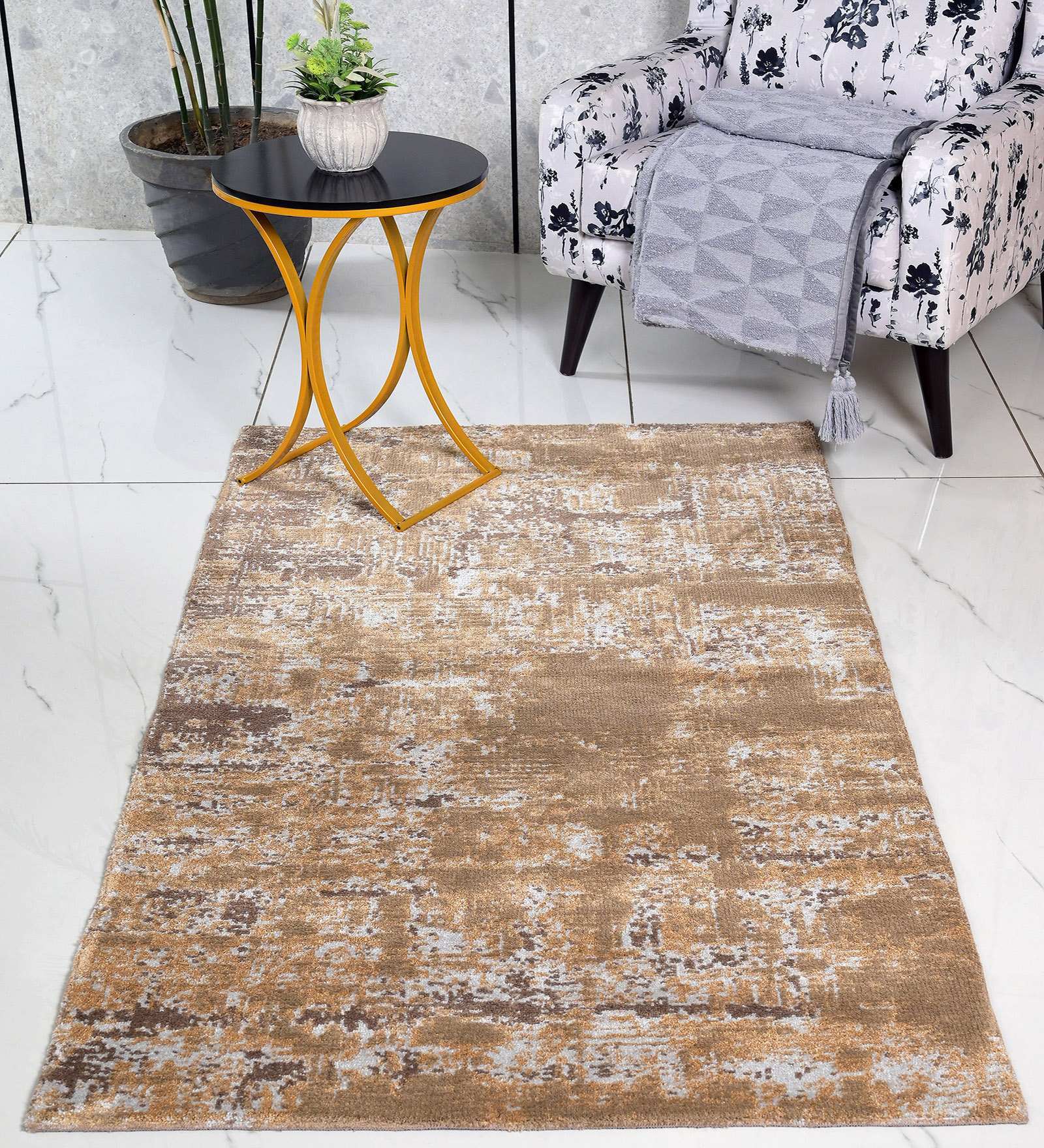 Brown Anil Modern Pile 4X6 Ft Carpet