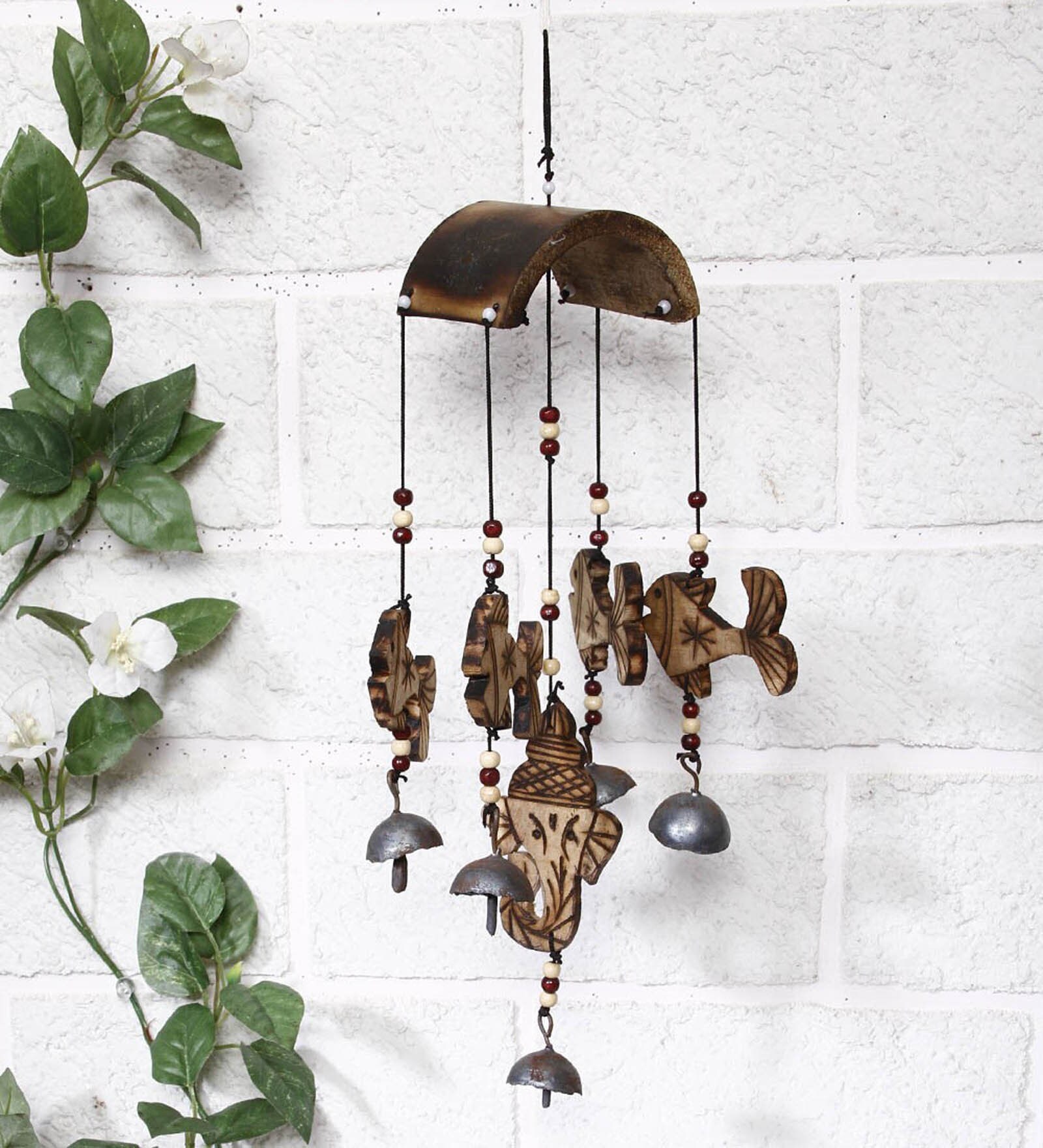 Brown Bamboo Fish Wind Chime