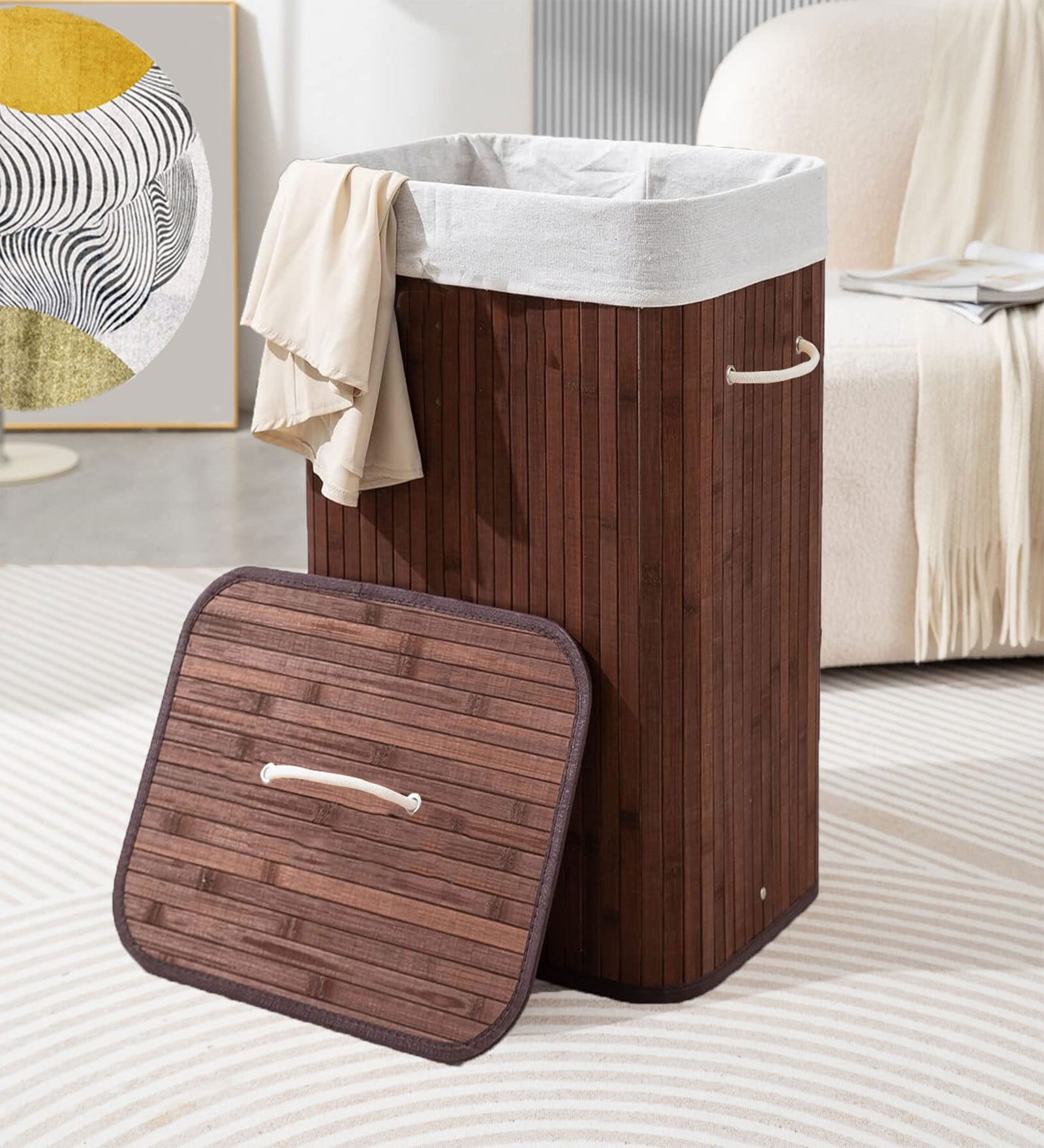 Brown Bamboo Laundry Basket Brown Bamboo Laundry Basket