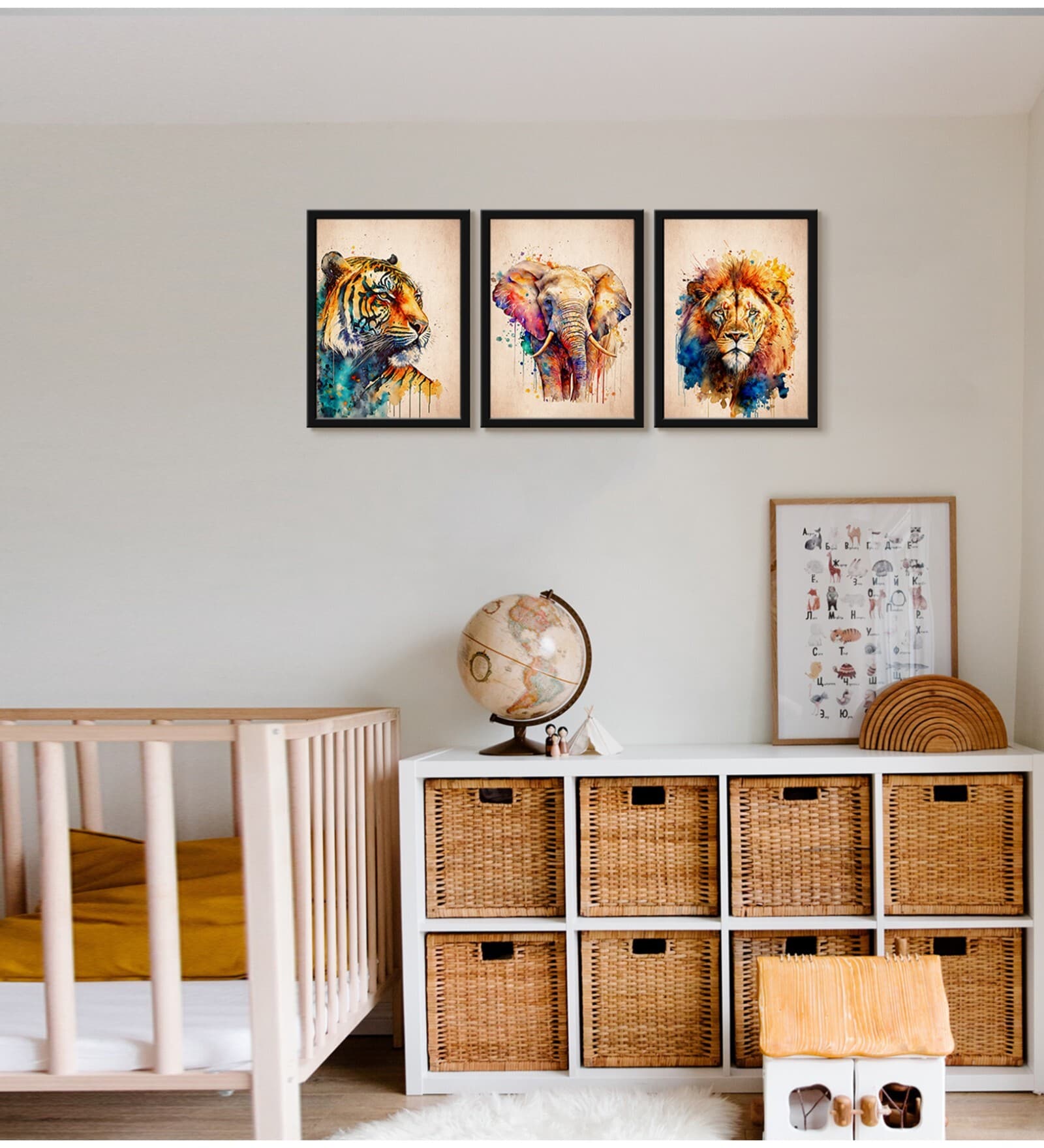 Buy Wildlife Brown Canvas (Pack of 3) Art Prints at 4 OFF by 999Store