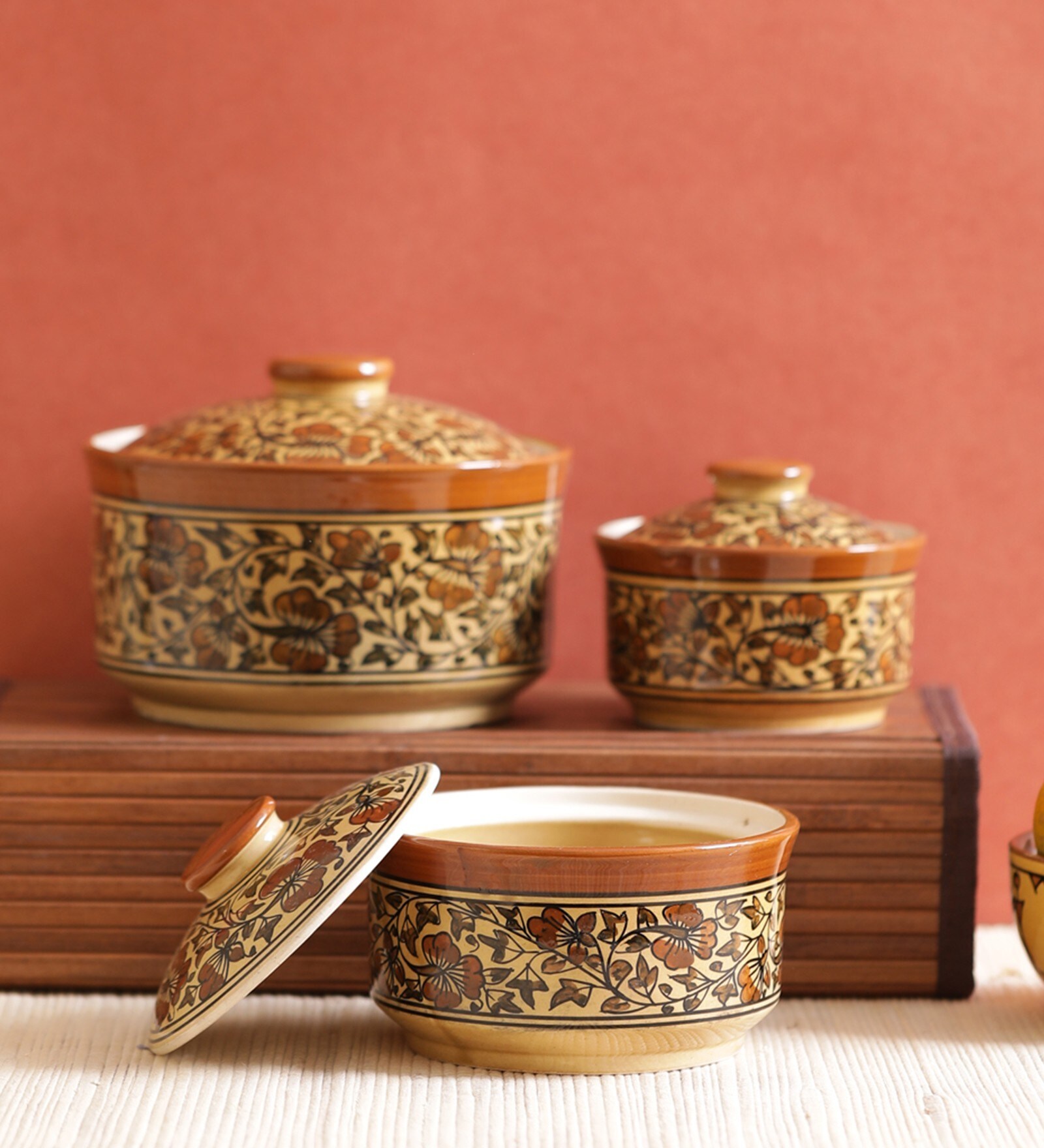 Buy 1 Litre Ceramic Serving Bowls Set of 3 by VarEesha Online Serving Bowls Serving Bowls