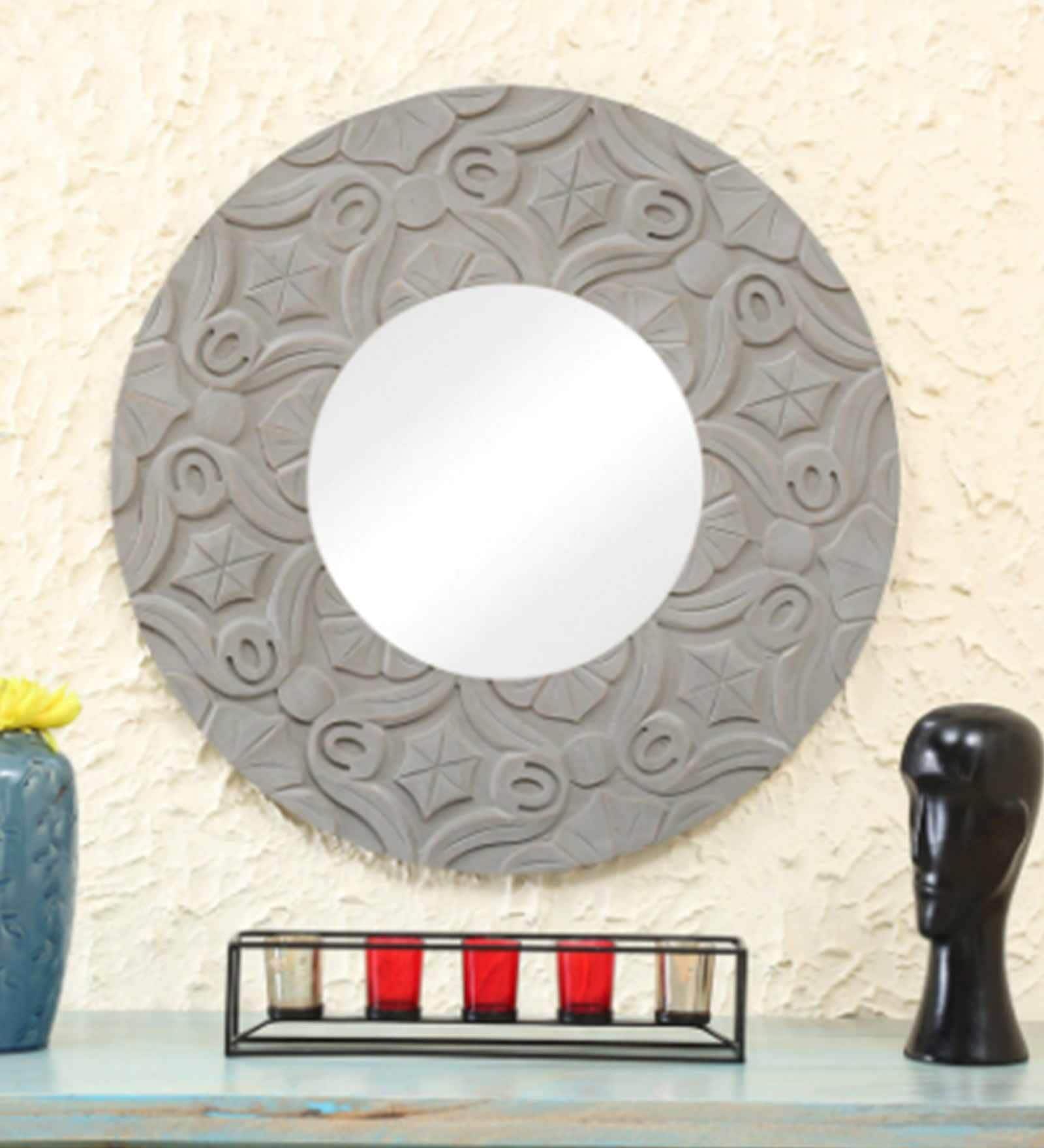 Brown MDF Contemporary Decorative Mirror Brown MDF Contemporary Decorative Mirror