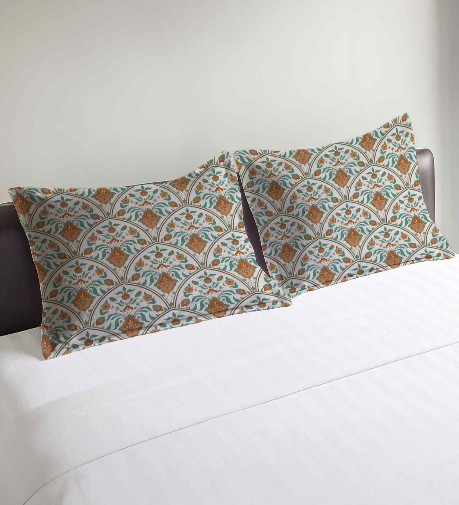 Brown Cotton 27x18 Inches Pillow Covers (Set of 2)