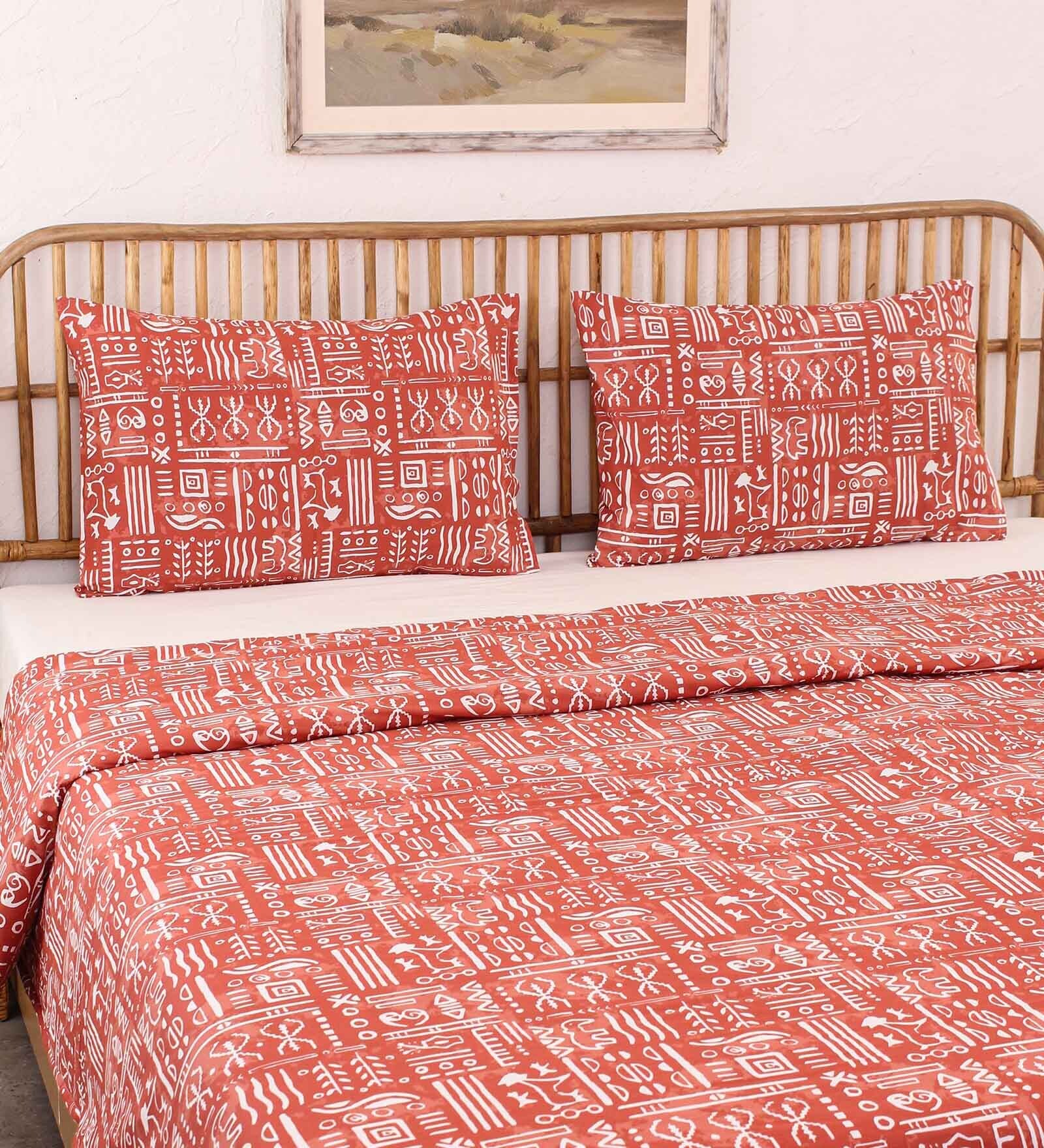 Brown Cotton Abstract 180 GSM Single Bed Dohar