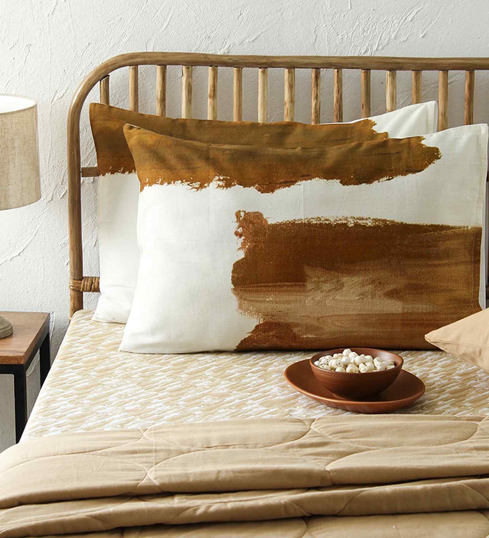 Brown Cotton Abstract 28x18 inches Pillow Cover Set of 2