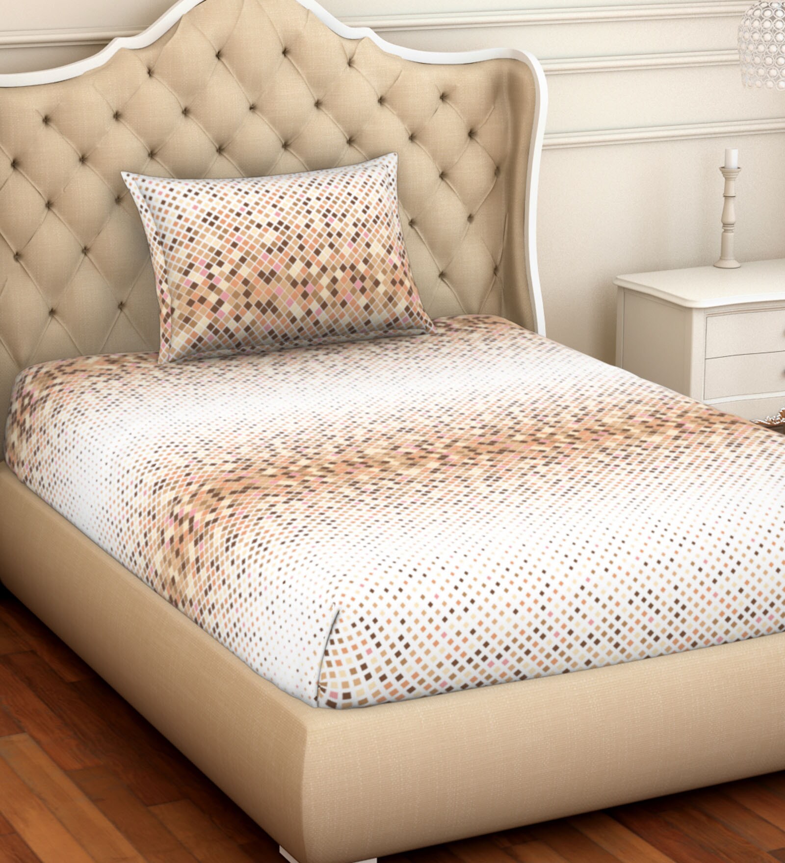 Buy Atrium Cotton 144TC Single Bedsheet with 1 Pillow Cover at 50% OFF ...