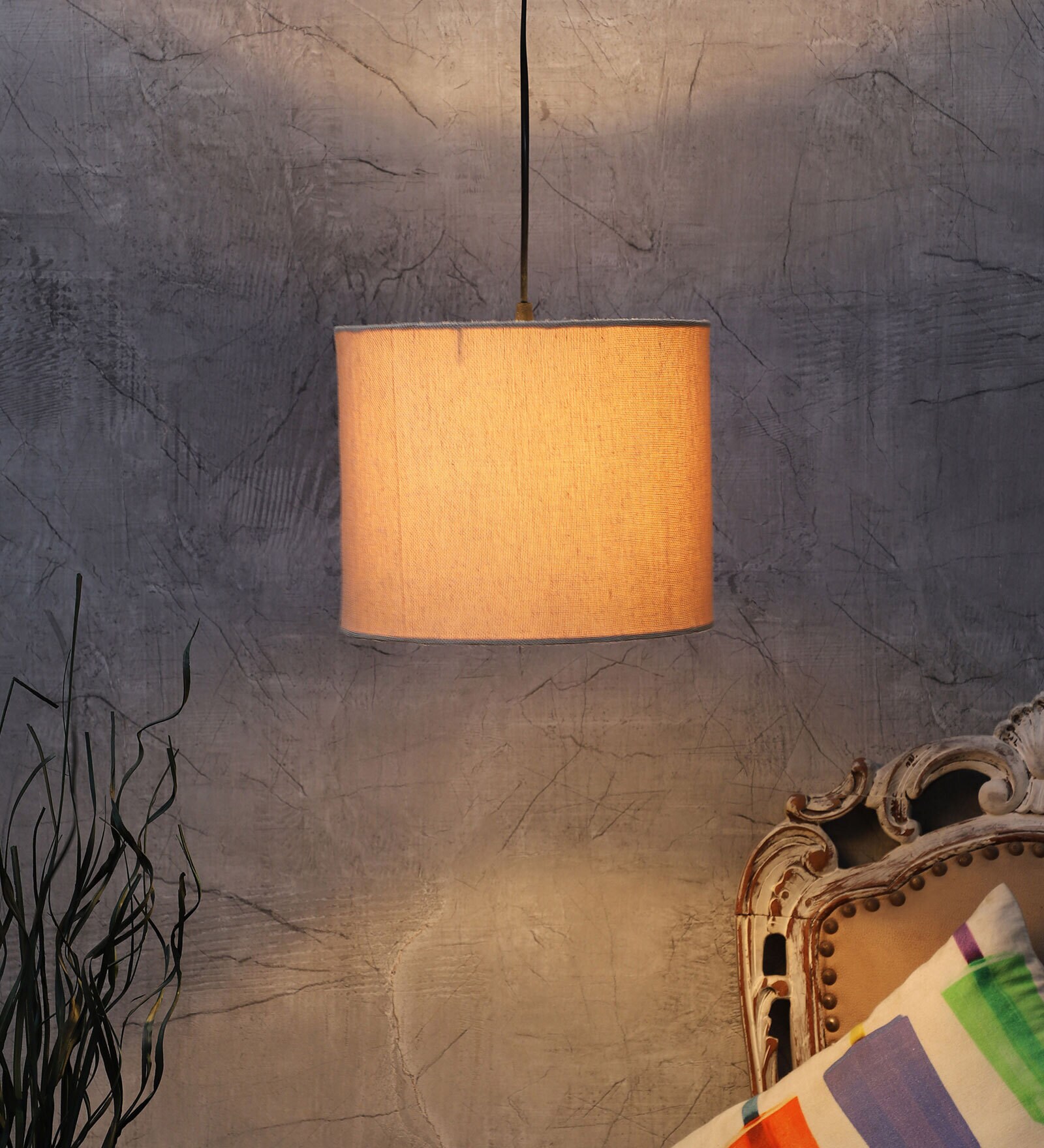 Kaori Brown Cotton Hanging Light
