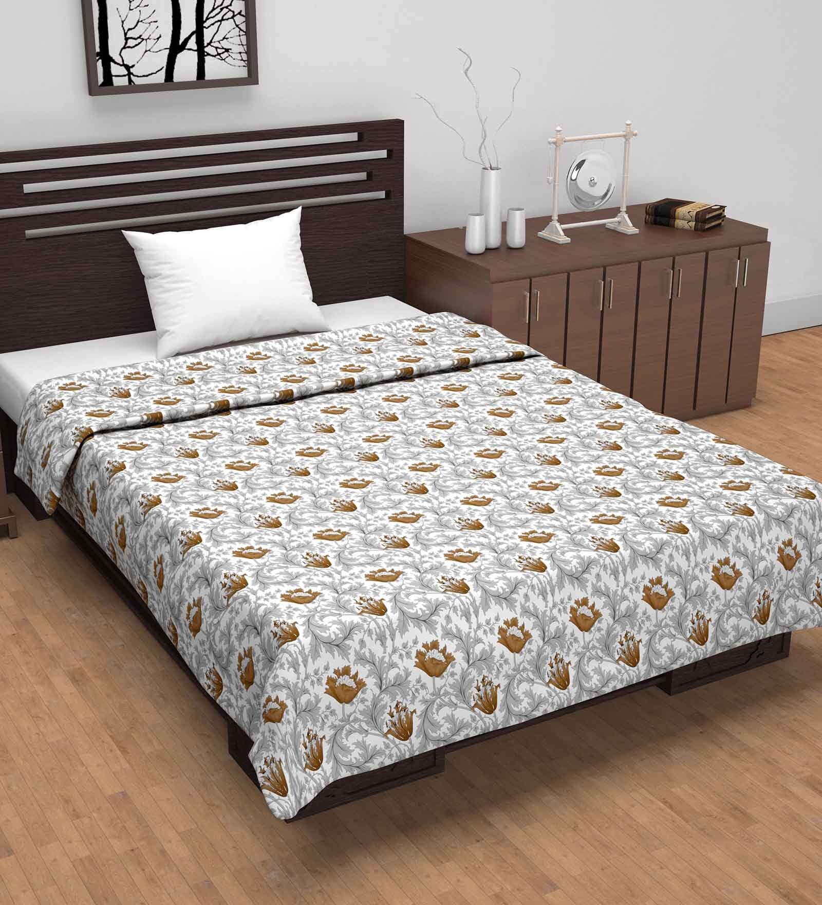 Brown Cotton Floral 120 GSM Single Bed Dohar Brown Cotton Floral 120 GSM Single Bed Dohar