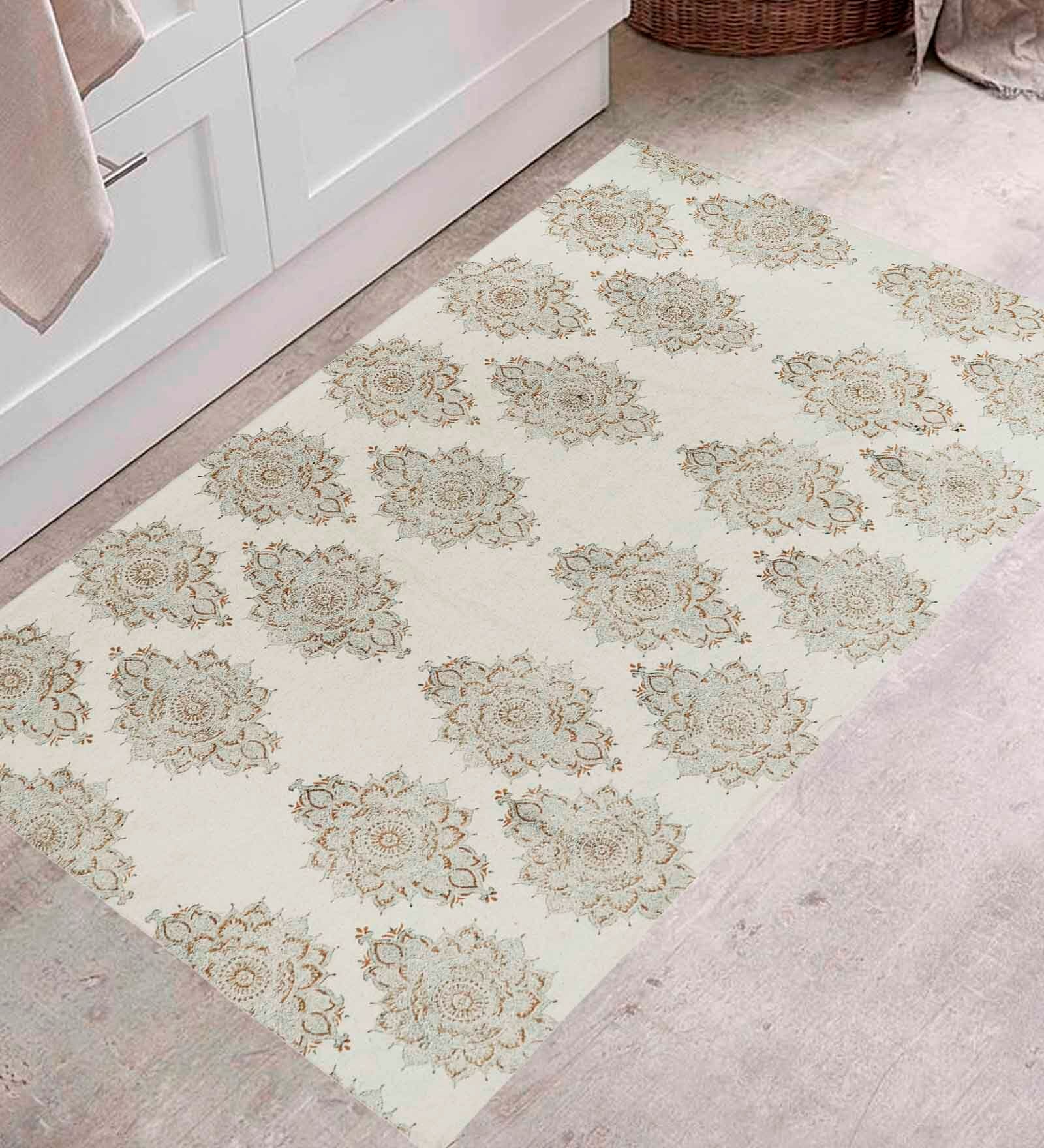 Brown Cotton Traditional 3 x 5 Feet Dhurrie