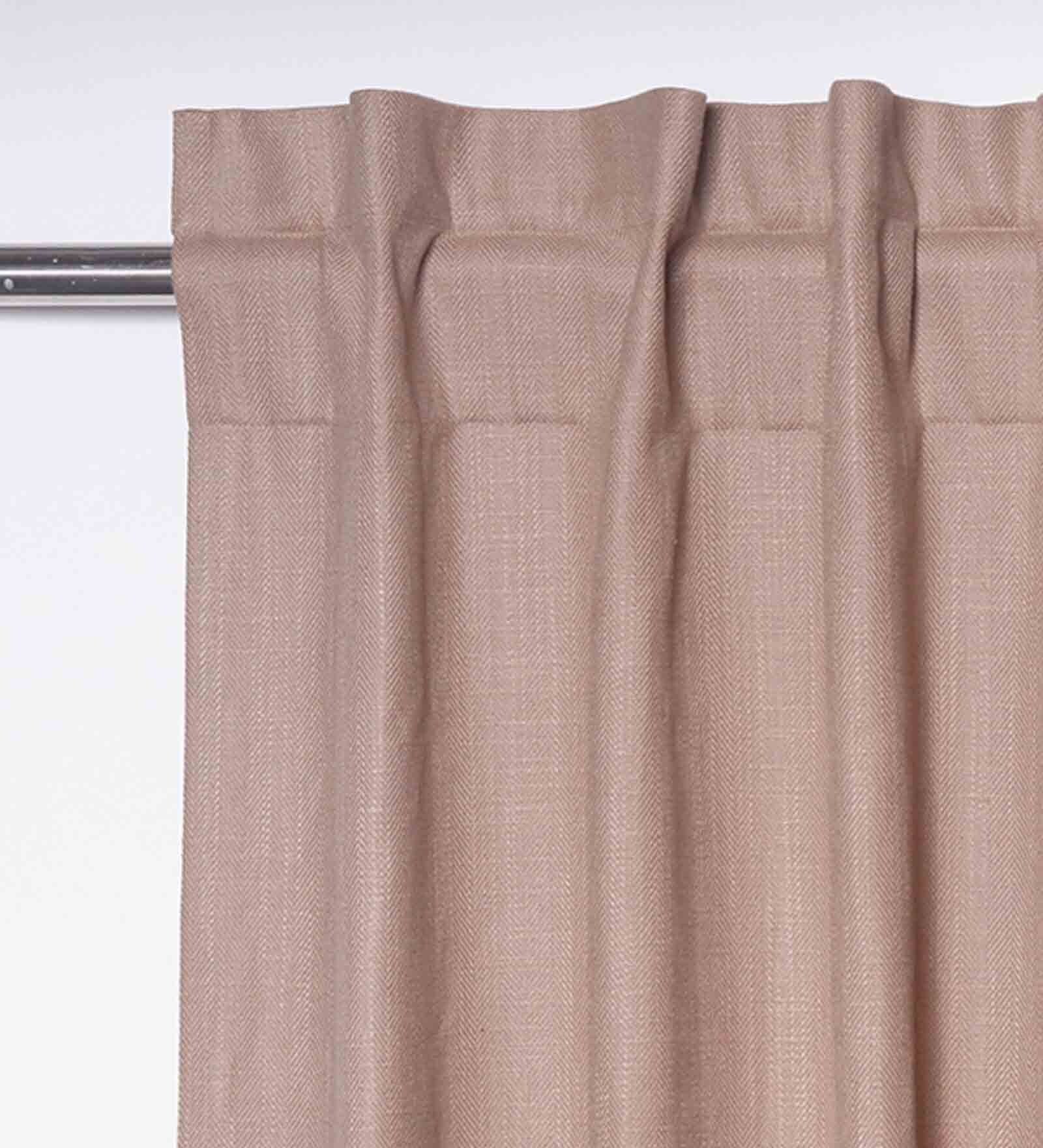 Brown Cotton solid 7Ft Blackout Loop Top 1 Pc Door Curtain