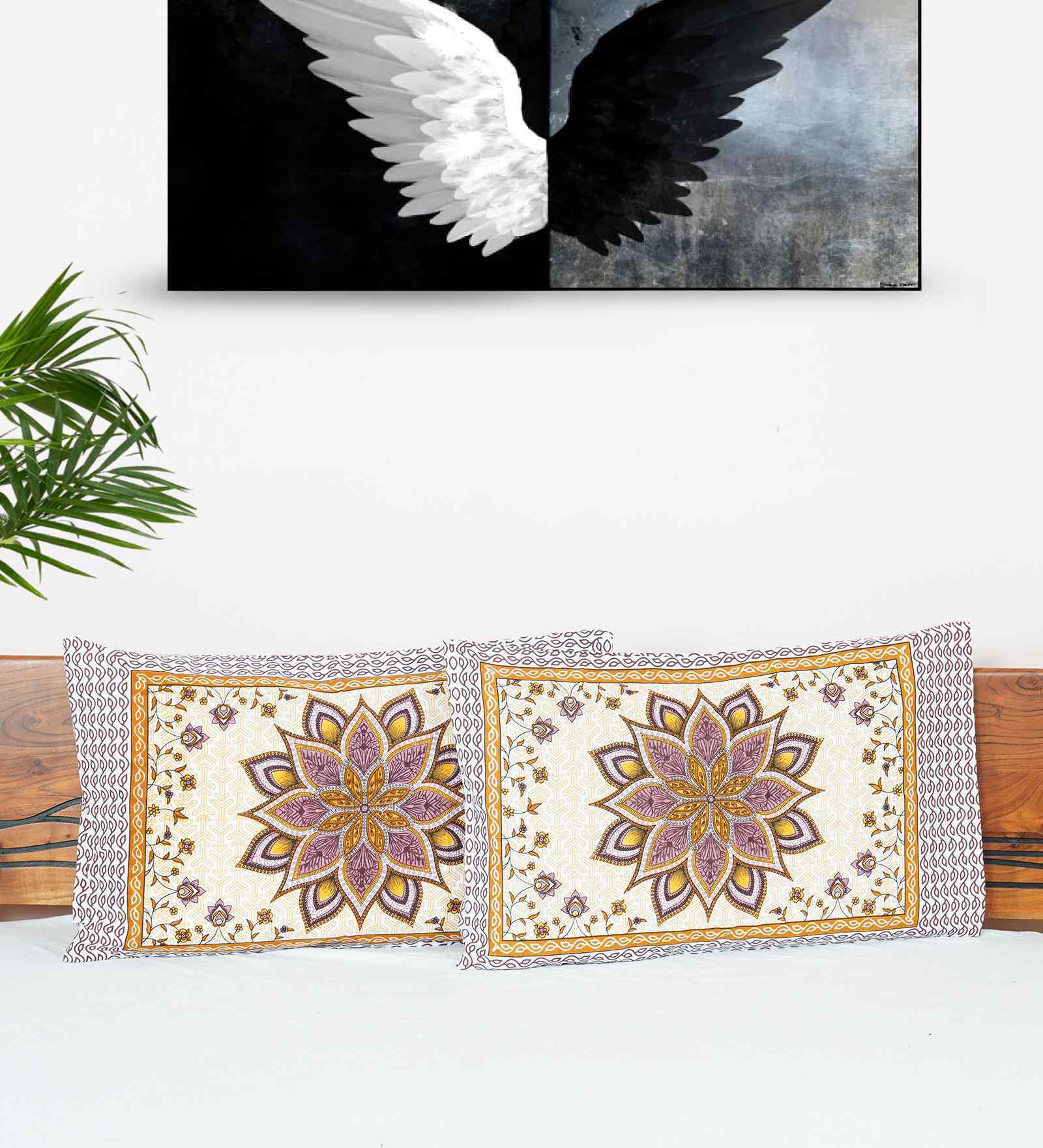 Brown Cotton Premium Quality 210 TC (18*28 Inches) Pillow Covers Set