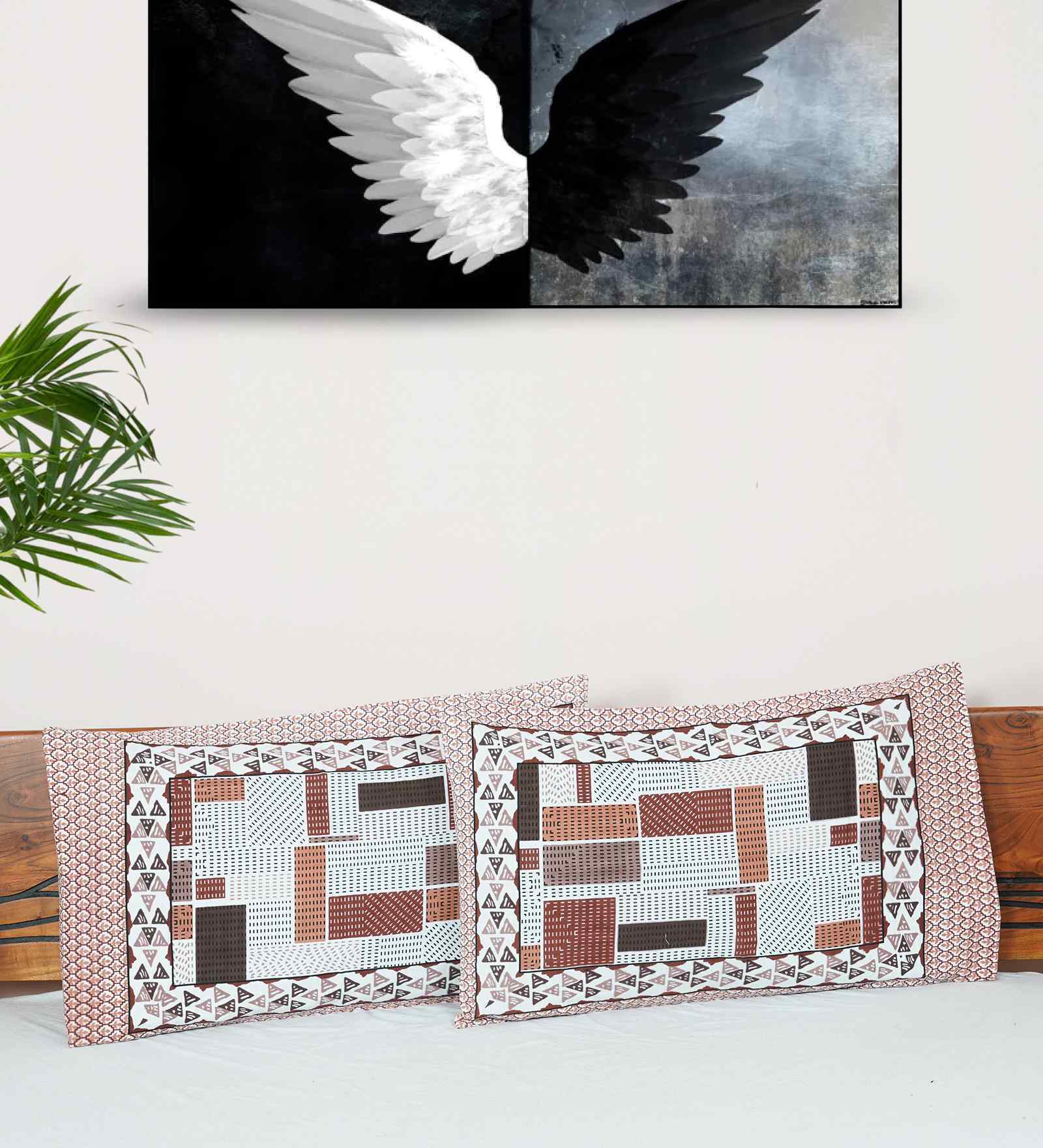 Brown Cotton Premium Quality 210 TC (18*28 Inches) Pillow Covers Set