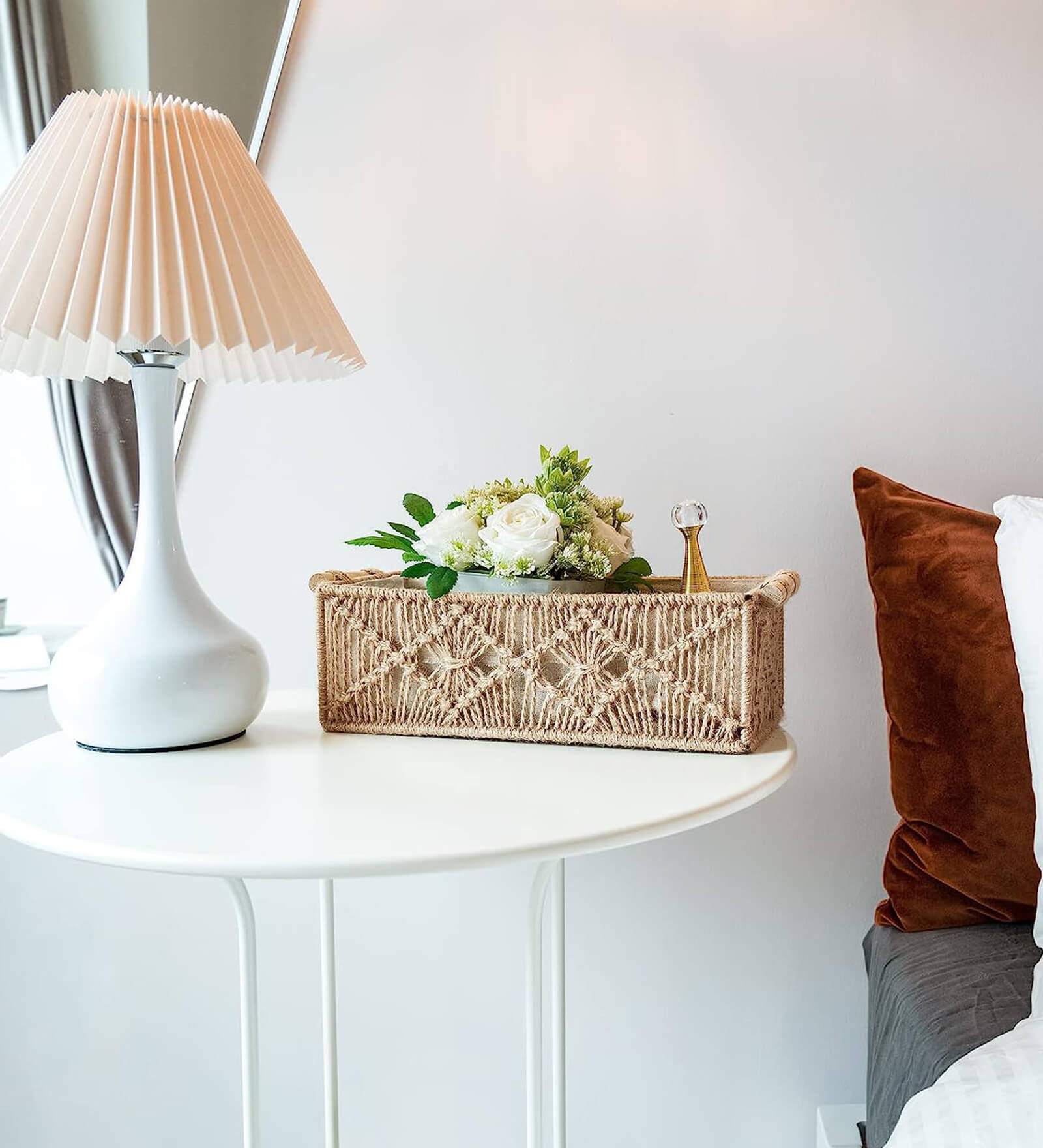 Set of 2 Brown Cotton Rope & Iron Frame Organisers