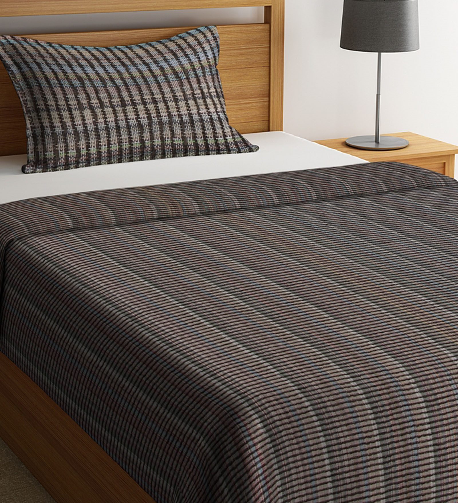 Buy Brown Cotton Single 300 TC Bed Cover with Pillow Cover by Klotthe at 62 OFF by Klotthe