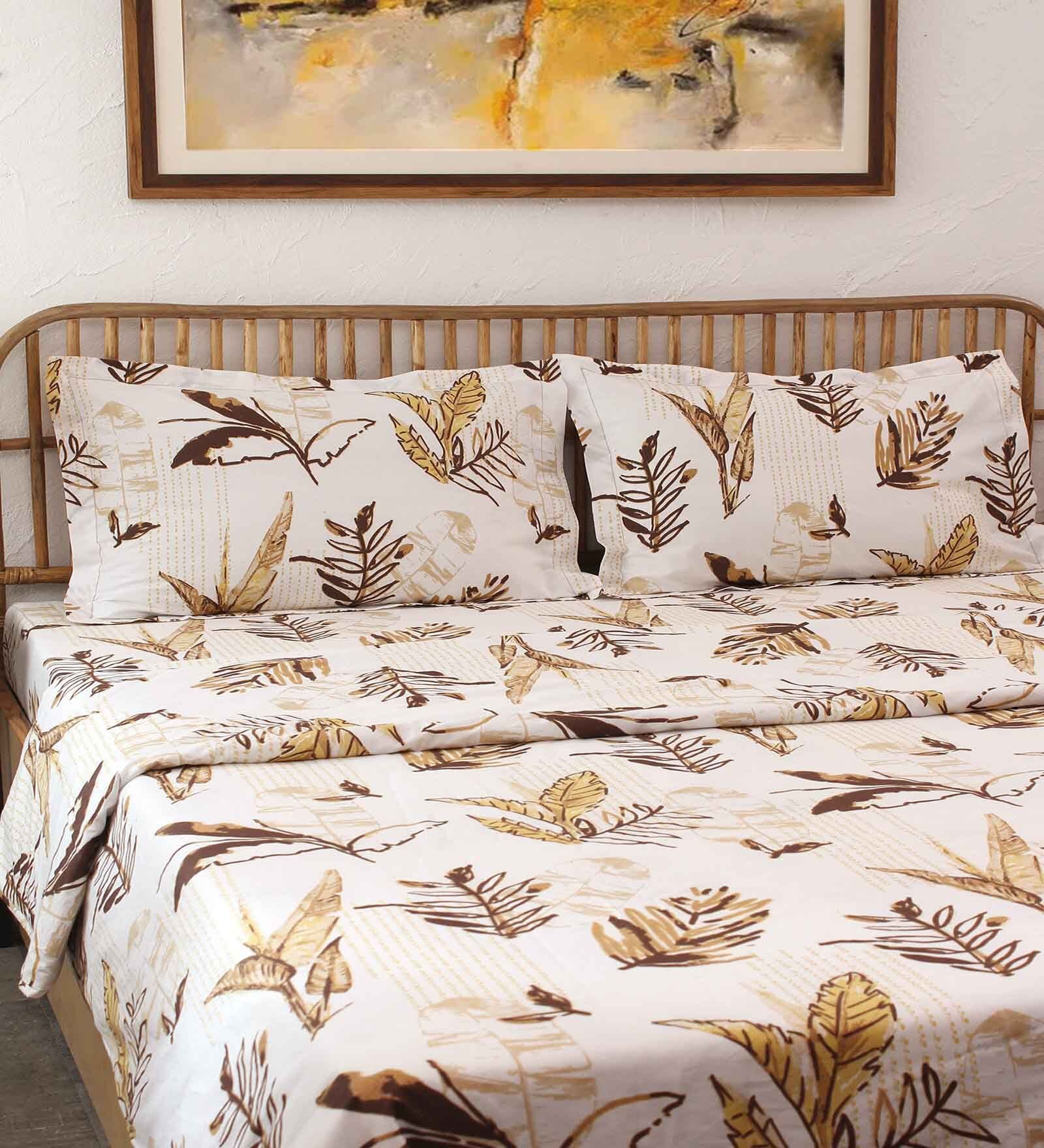 Brown Cotton Single Bed Duvet Cover