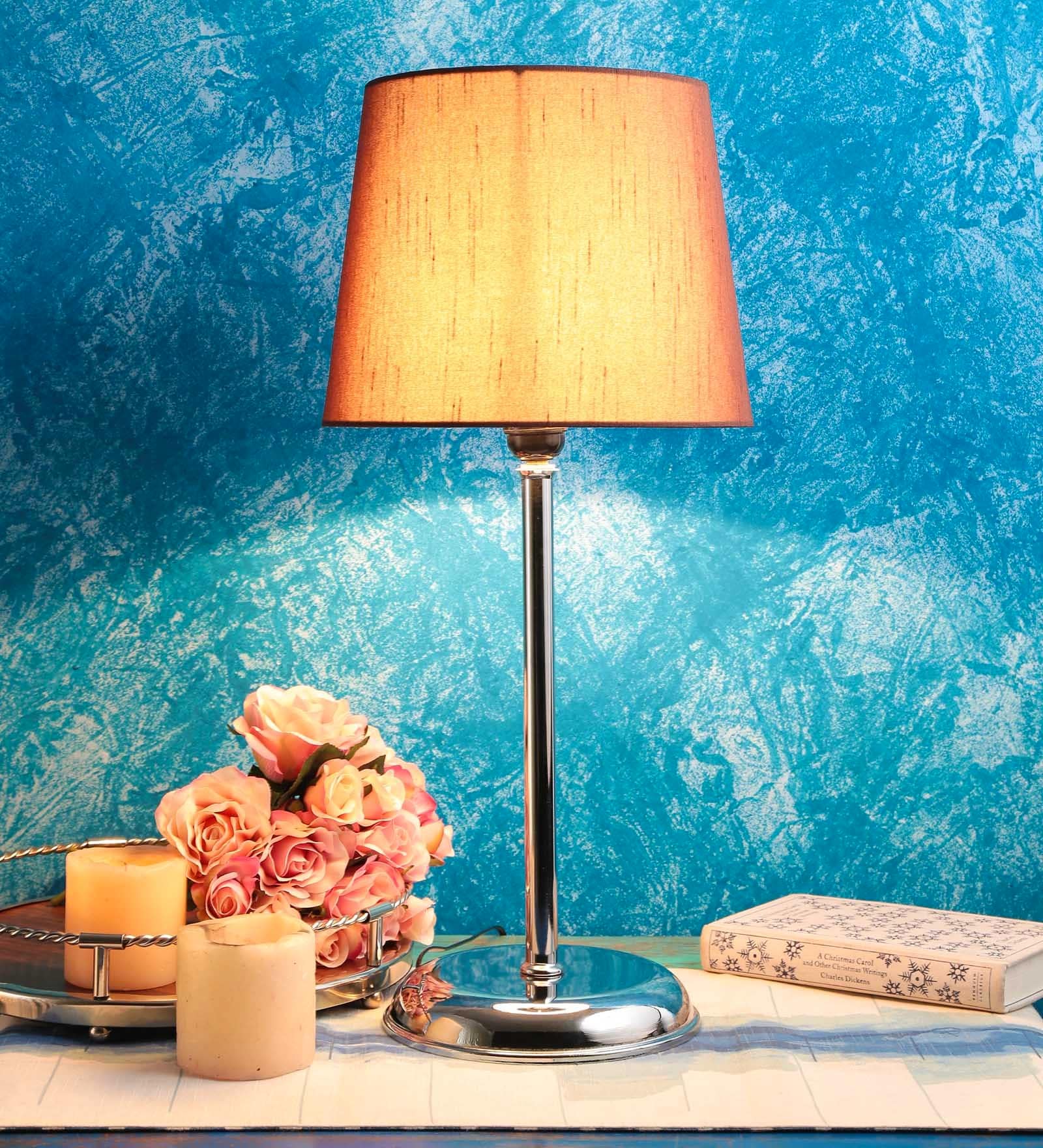 Brown Cotton Table Lamp
