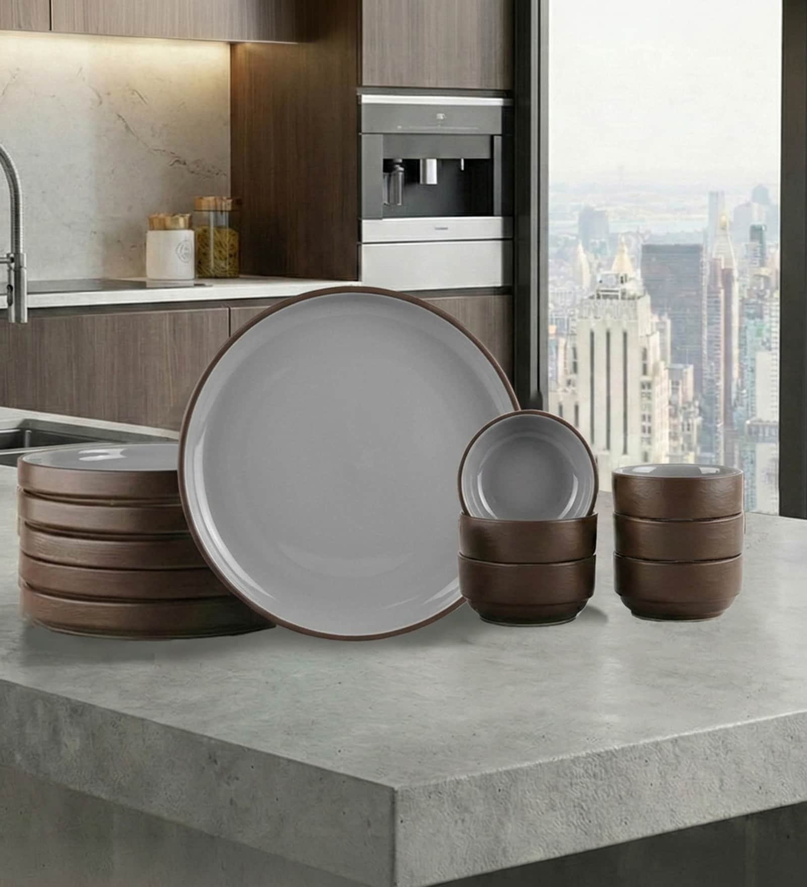 Brown Dinner Set 12 Peices