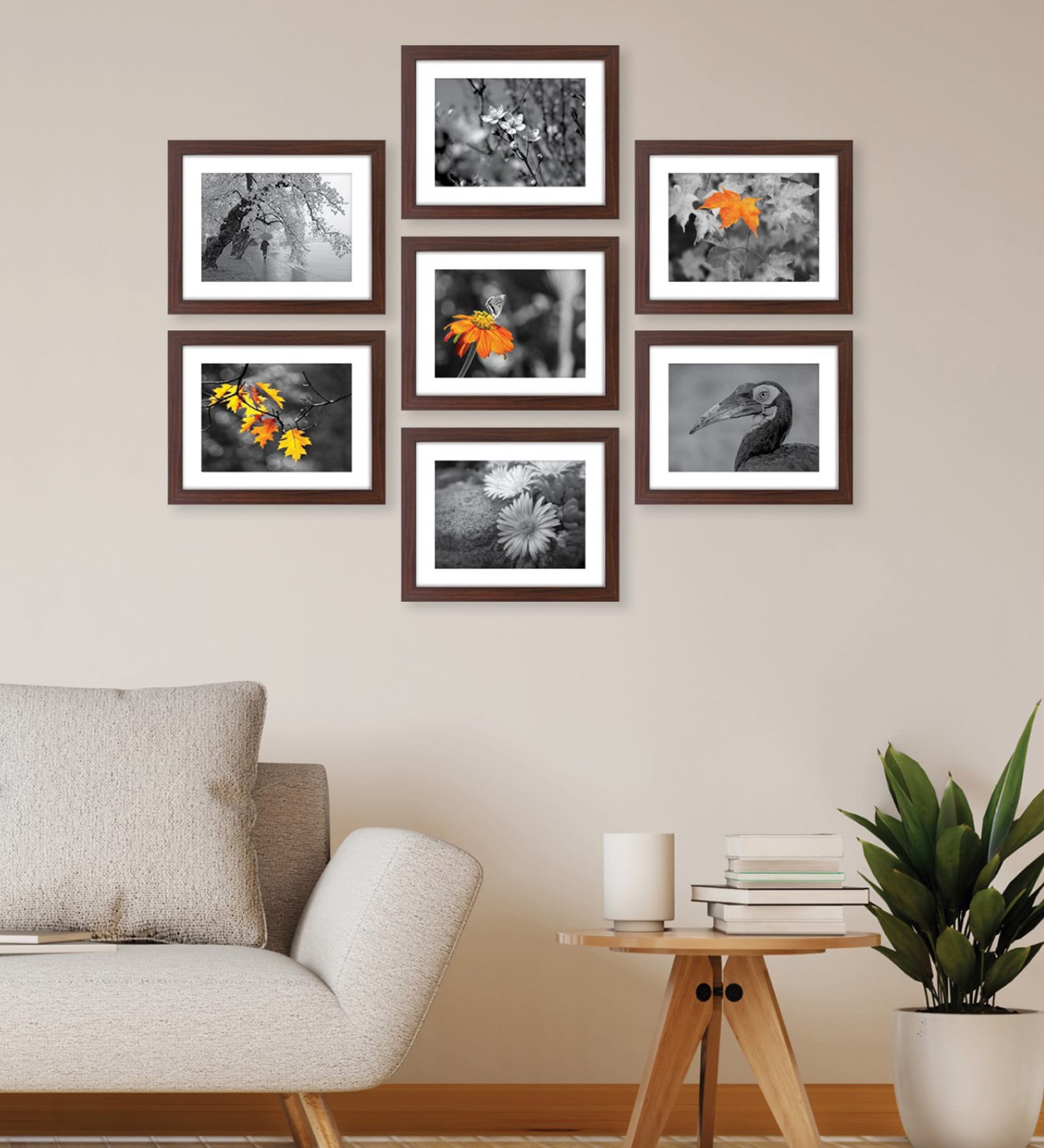 Buy Brown Engineered Wood Set Of 7 Collage Photo Frames at 40% OFF by ...