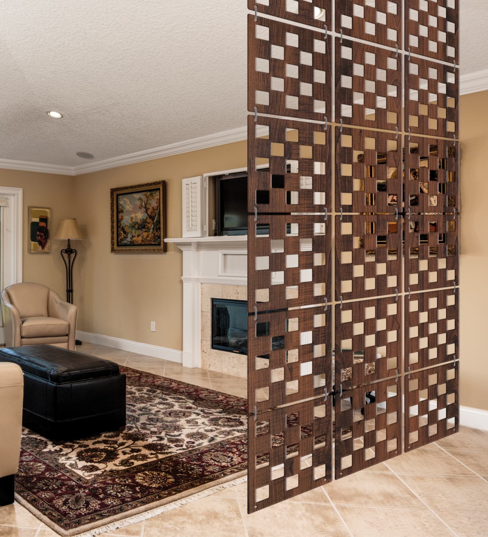 Brown Engineered Wood Divider Panel