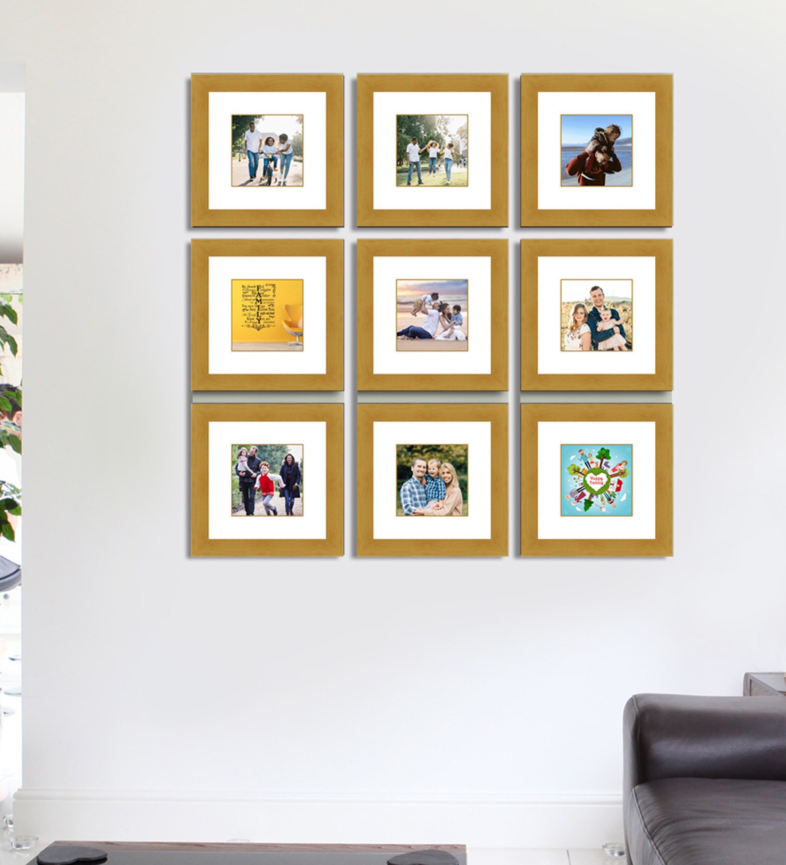 Buy Brown Enginered Wood 9 Photo Collage by Elegant Arts & Frames