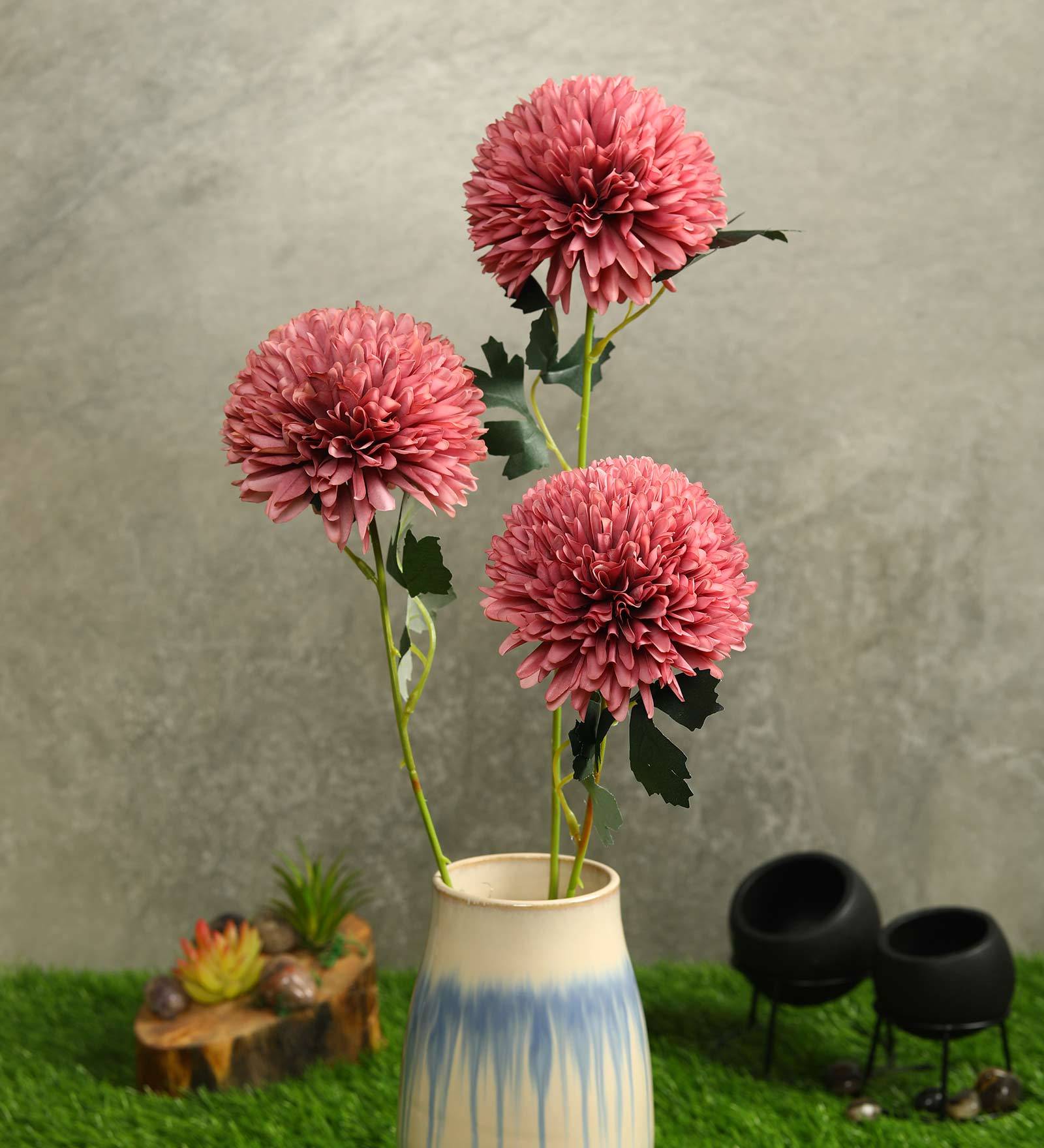 Brown Fabric Premium Ballmum Artificial Flowers