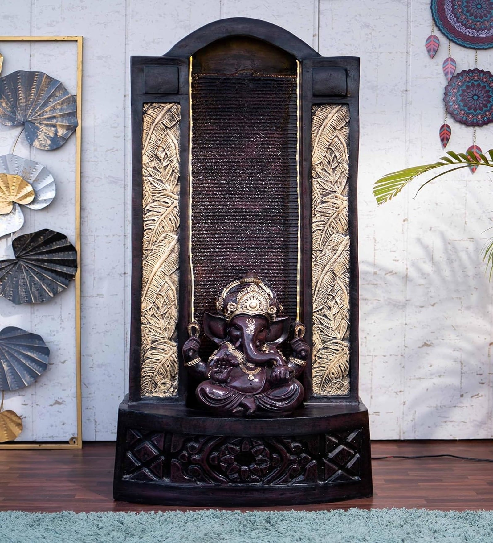 Brown Fiber Glass 4ft Slate Indoor Ganesha Water fountain
