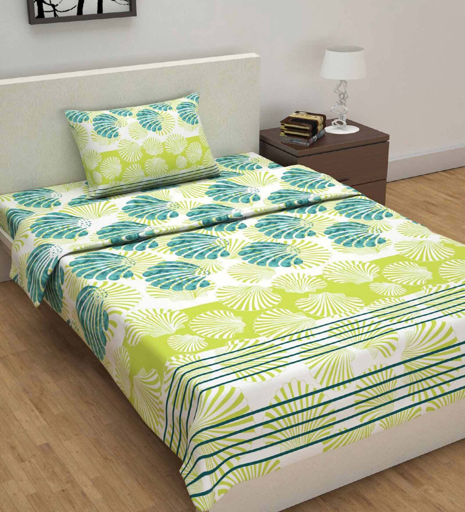 Brown Floral 144 TC Cotton 4 Pieces Bedding Set Pearl Marigold Collection