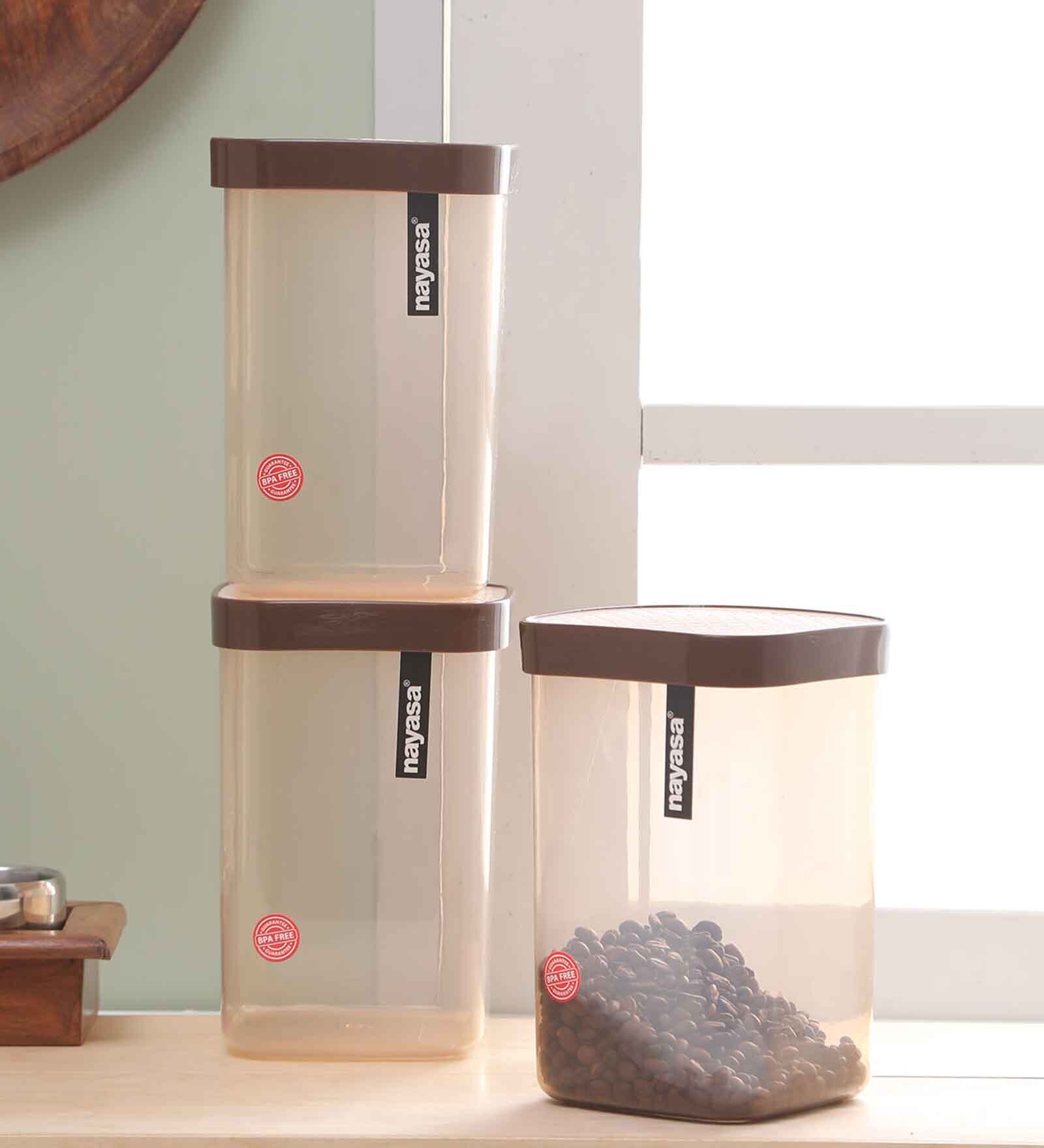 Brown Fusion Plastic Container (Set of 3)