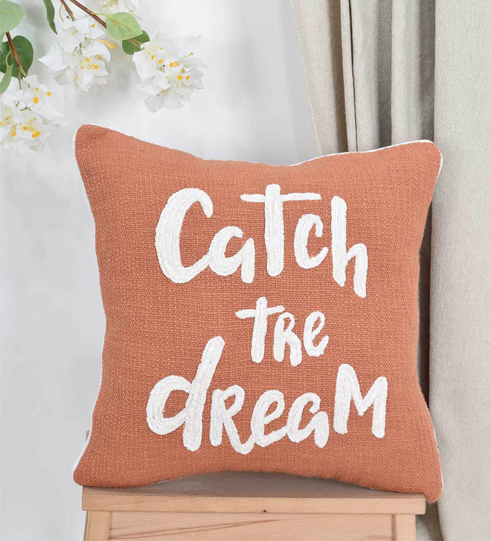 Brown Quoted 16x16 inches Cushion Insert Cushion Cover