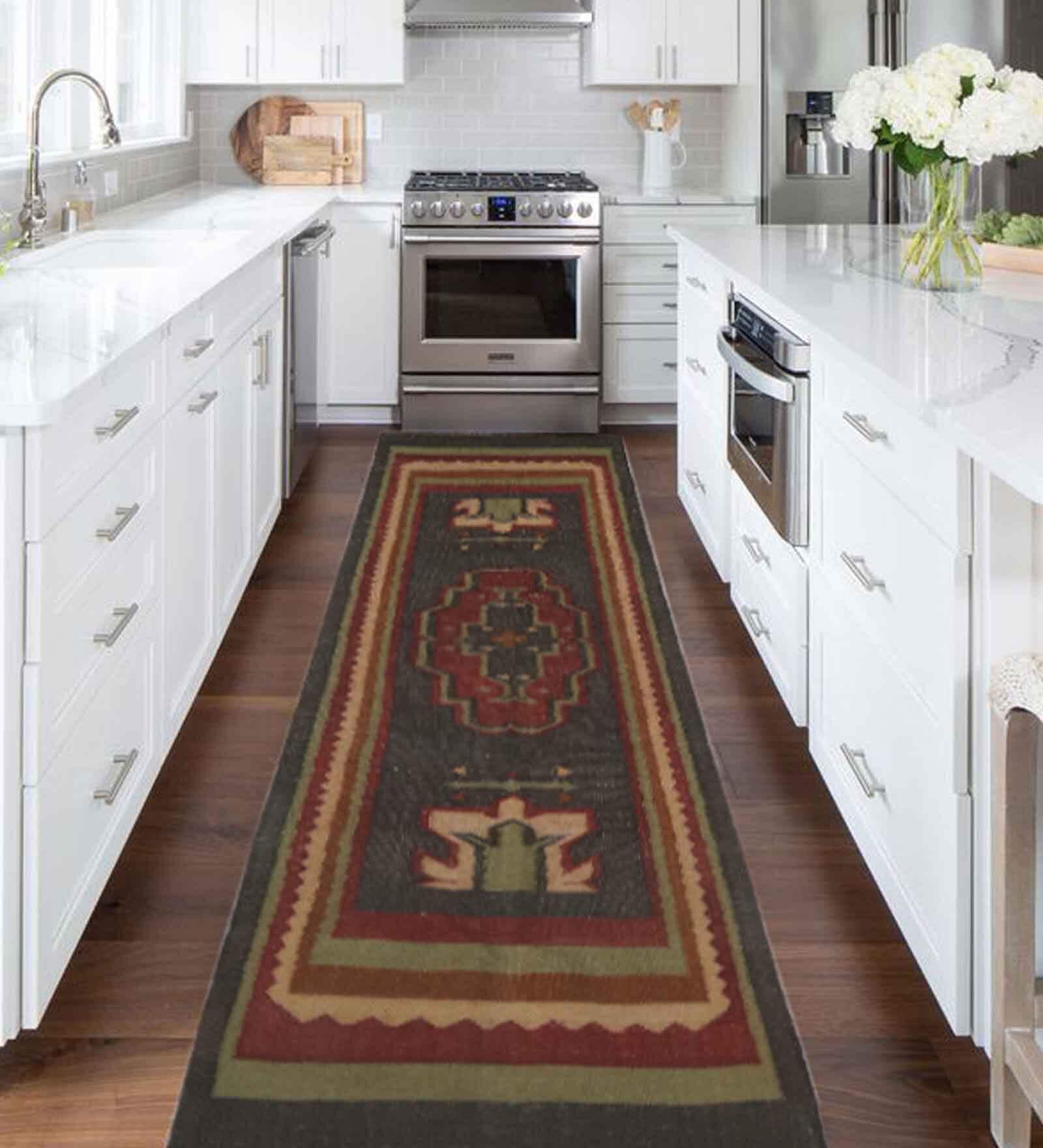 Brown Jute Geometrical 26 x 96 Inches Runner