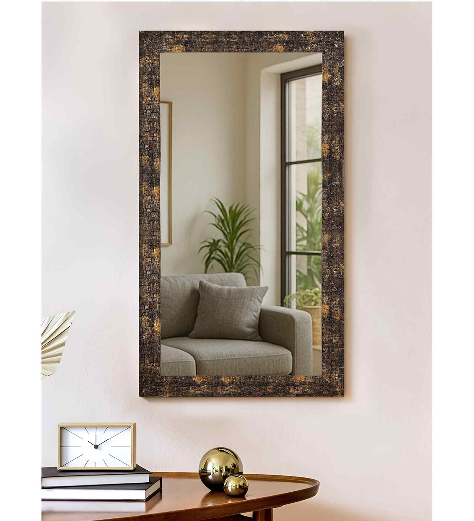 Brown Glass Bathroom Wall Mirror