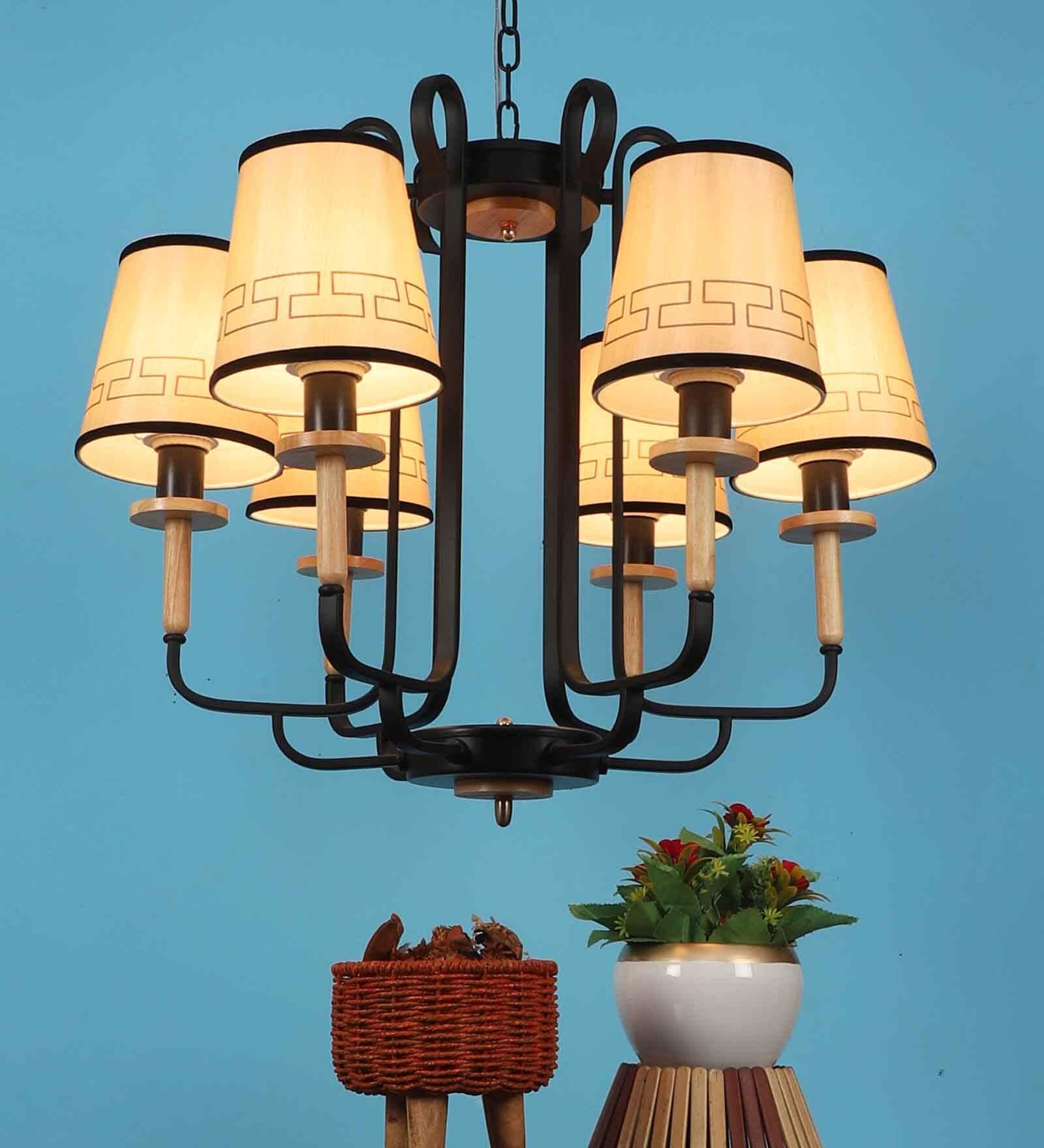 Cherosi Brown Glass Shaded Chandelier