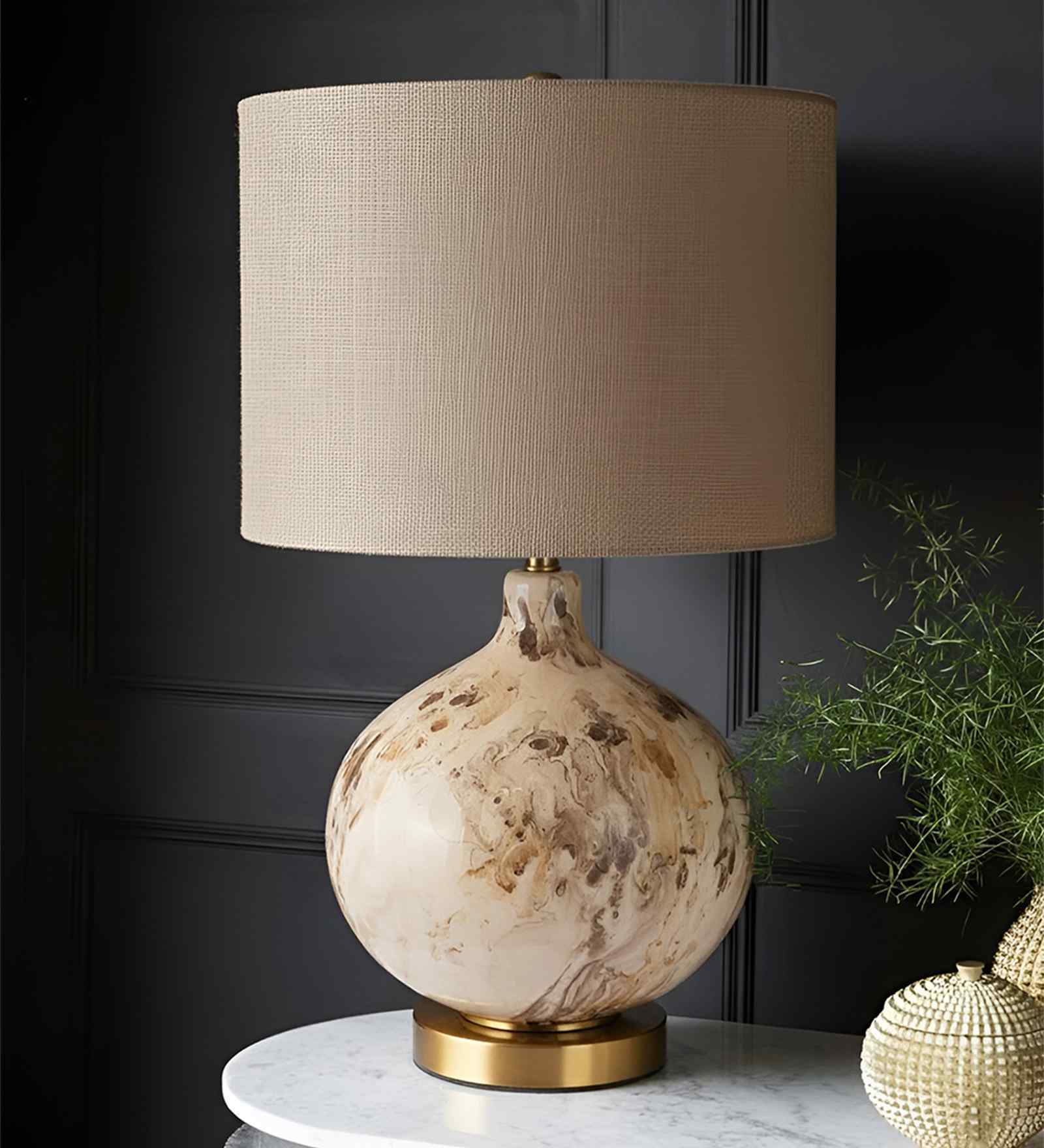 Brown Glass The Gilded Swirl glass lamp