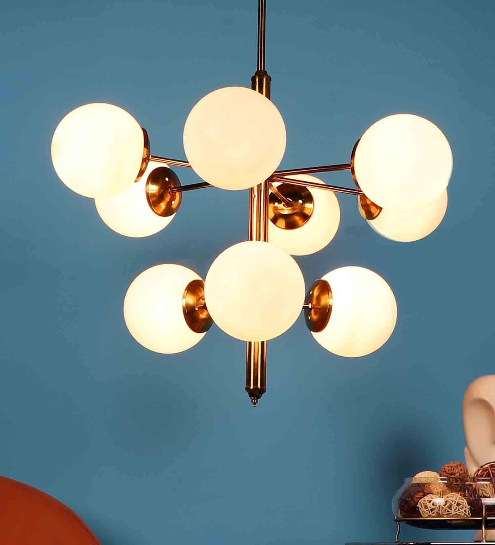 Brown Iron Globe Chandelier