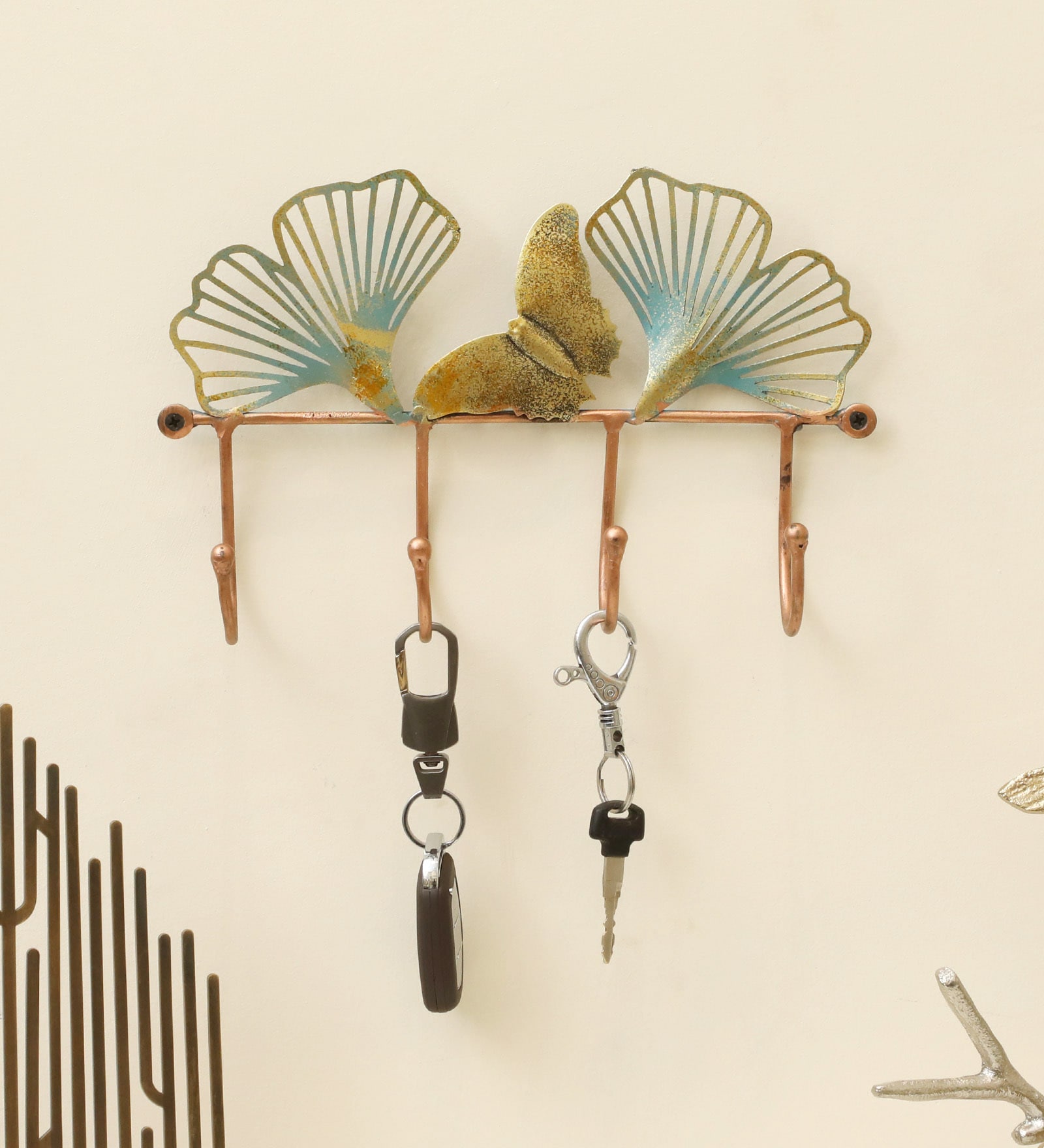 Metal Harp Brown Key Holders