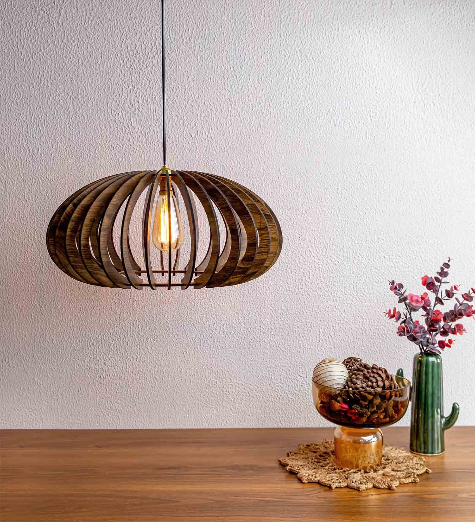 Paola Brown Wooden Hanging Light