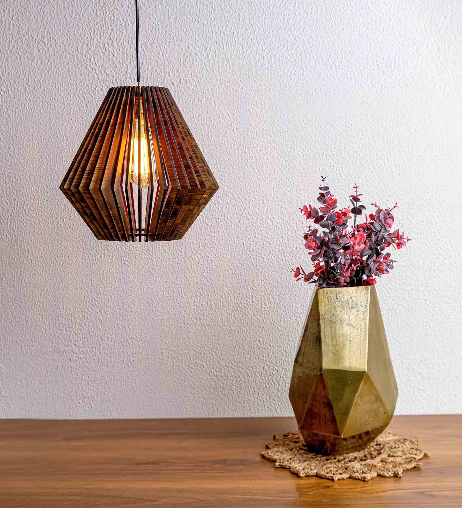 Plazo Brown Wooden Hanging Light