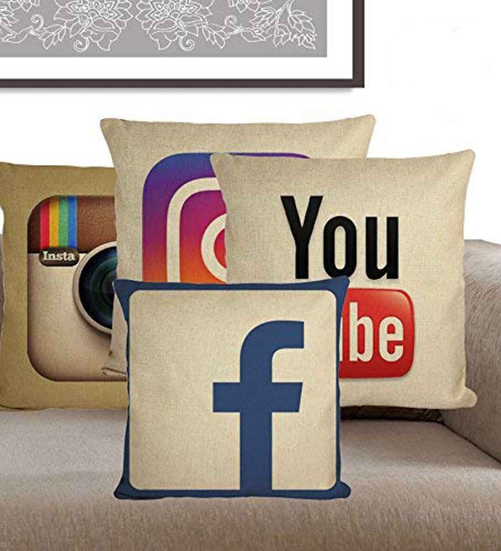 Brown Jute Abstract 16x16 inches Cushion Covers (Pack of 5)